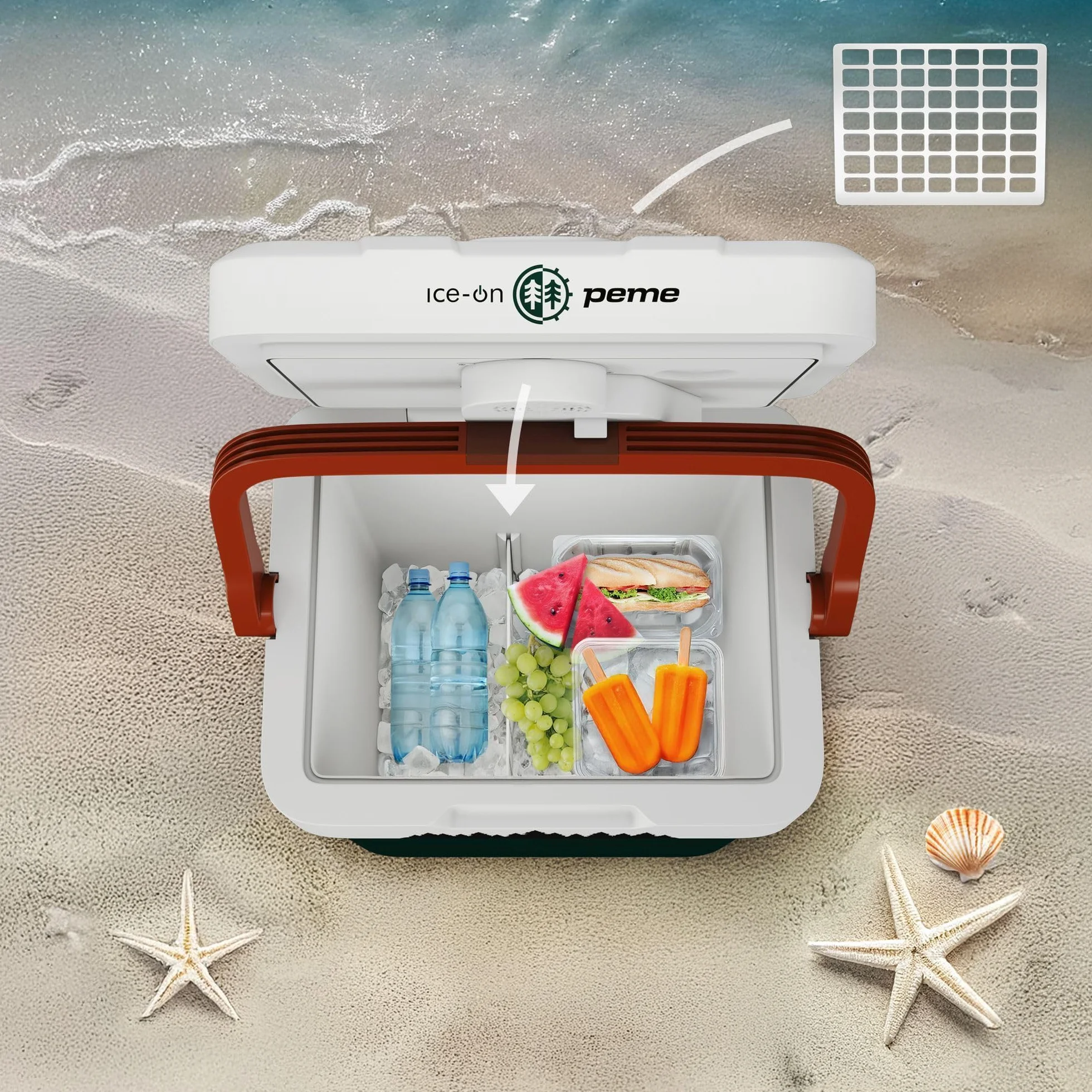 peme Nevera Portátil Eléctrica para Coche Camping Frigorífico Viaje Auto 12V Termoeléctrica con Enchufe Silenciosa Portatil Congelador Frigorifico Fridge Camper Frigoba 220 240 V 25,7L – Essential