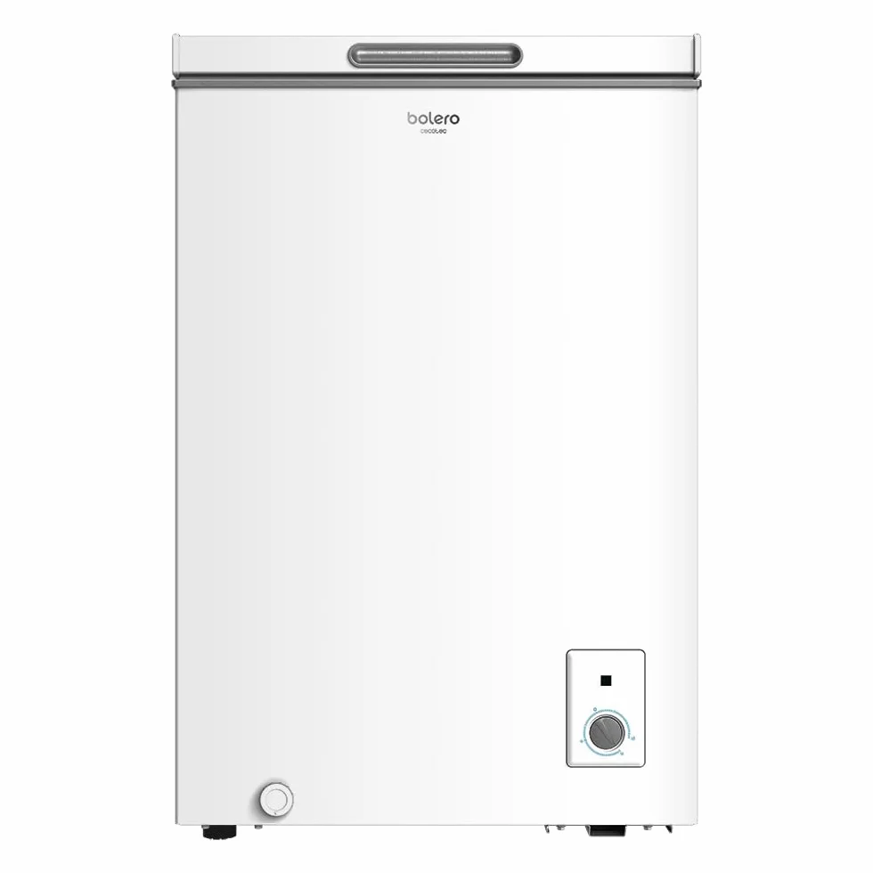 Cecotec Congelador Horizontal Arcón Bolero CoolMarket Chest 99 White. 99 Litros, Ahorro Energético, Sistema Dual Function, Cesta Interior, Control Mecánico, Blanco
