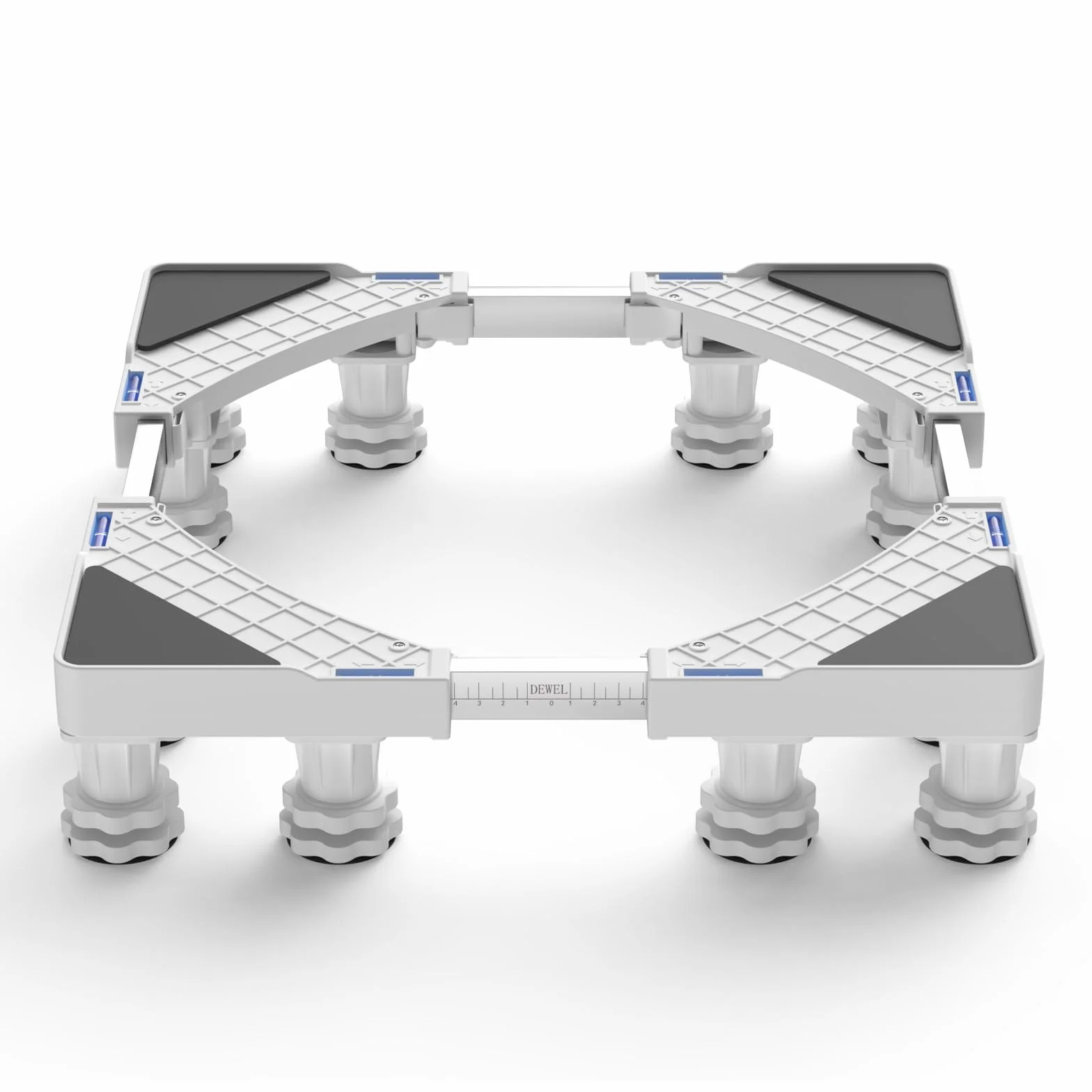 DEWEL Base de Lavadora de 12 Pies, Base de Frigorífico Universal Ajustable para Secadora, Carga de Oso 500kg Base Ajustable Ancho 46-60cm, Altura 9cm-12cm.