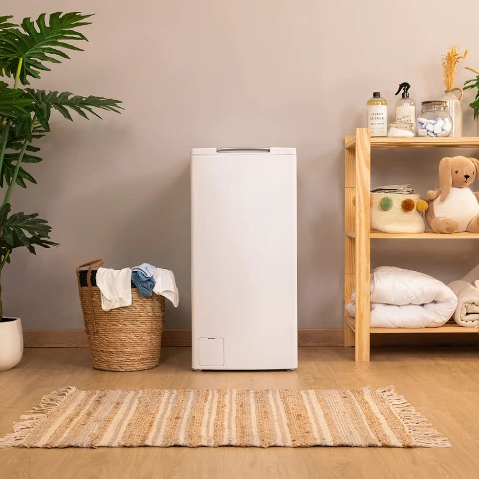 Cecotec Lavadora de Carga Superior de 8Kg Bolero DressCode Top Max 80 Inverter A. 1900W, 1300 rpm Programables, 16 Programas, Bajo Consumo, Motor Inverter Plus, Limpieza a Vapor, DelayStart