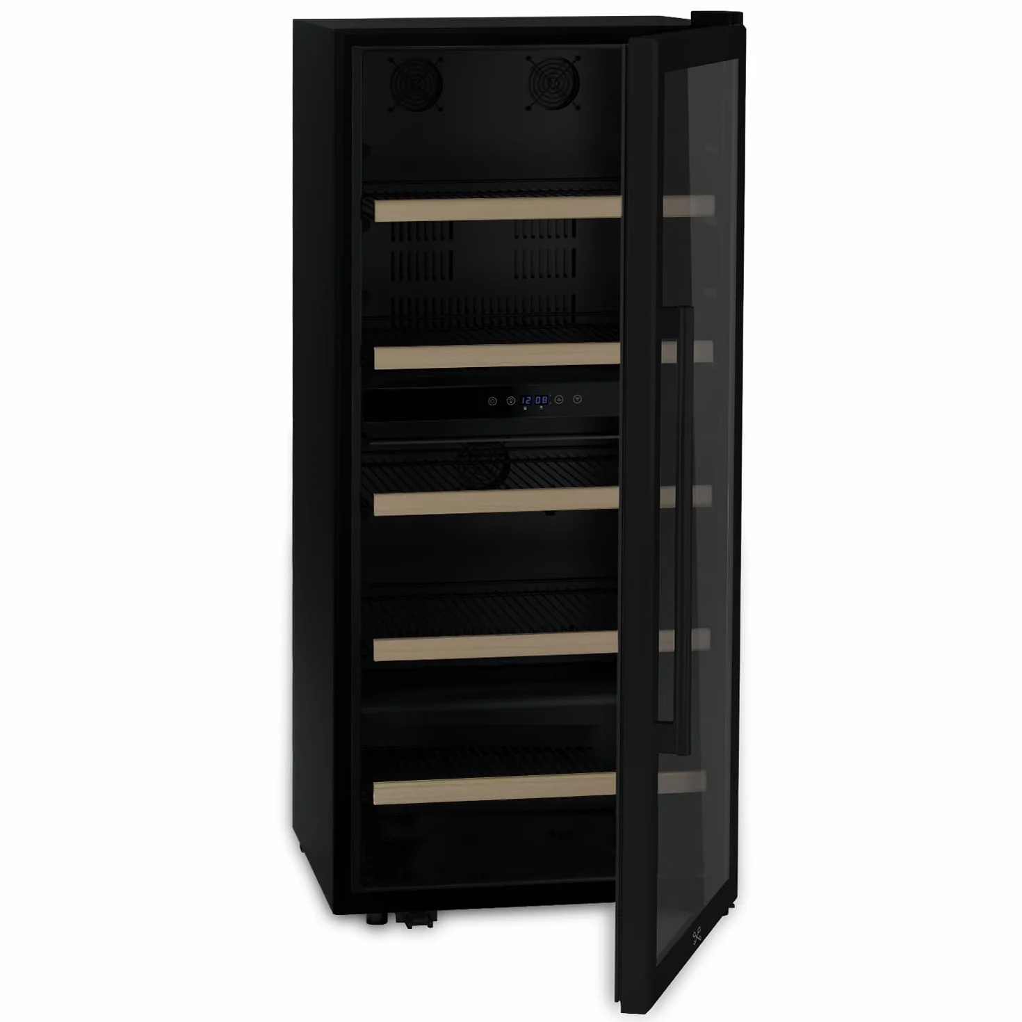 LES PETITS CHAMPS Vinoteca 91 botellas CAVCDB91 edición Negra, 204L de capacidad, 2 zonas de temperatura, elegante diseño en acero inoxidable, regulación de temperatura de 5°C a 18°C