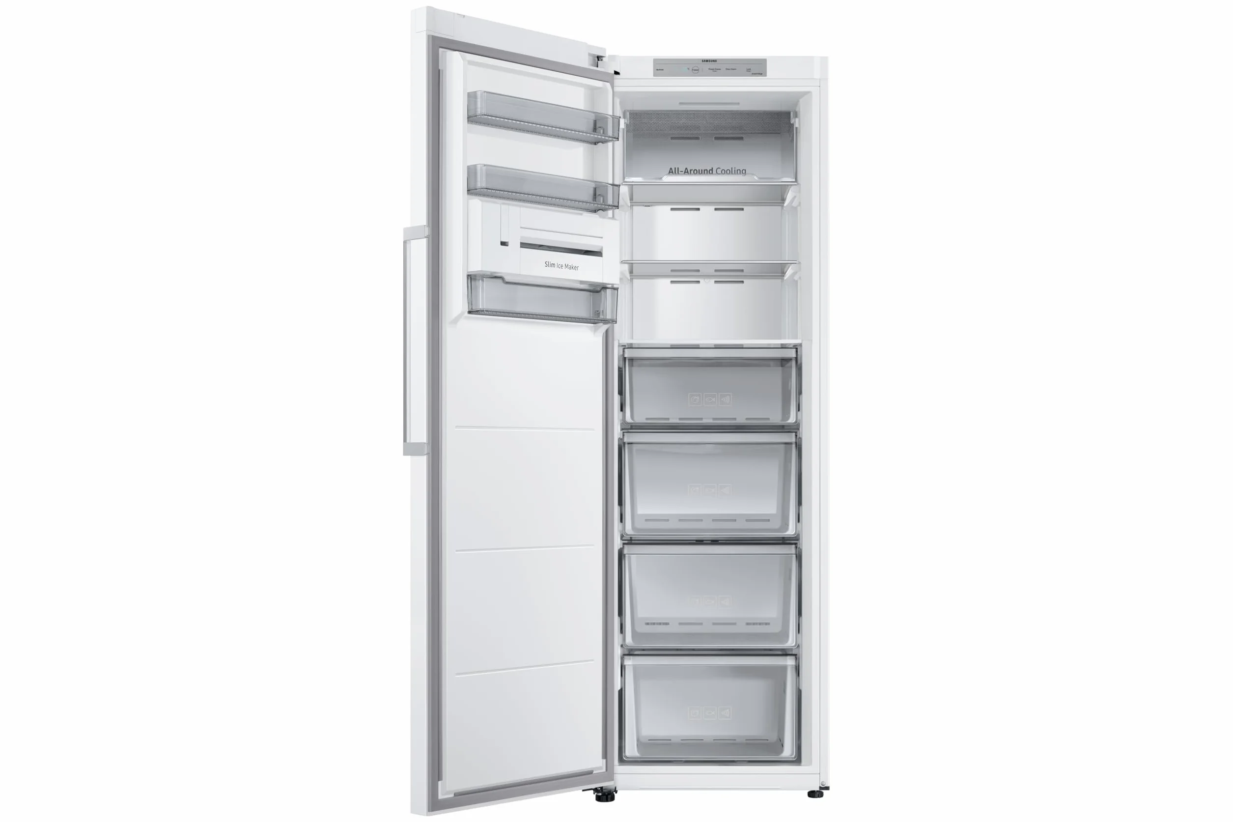 Samsung Congelador Vertical 186cm, 323L, Clase E, Color Blanco, SmartThings, AI Energy Mode, Tecnología SpaceMax™ - RZ32C7ADEWW/EF [Clase de eficiencia energética E]