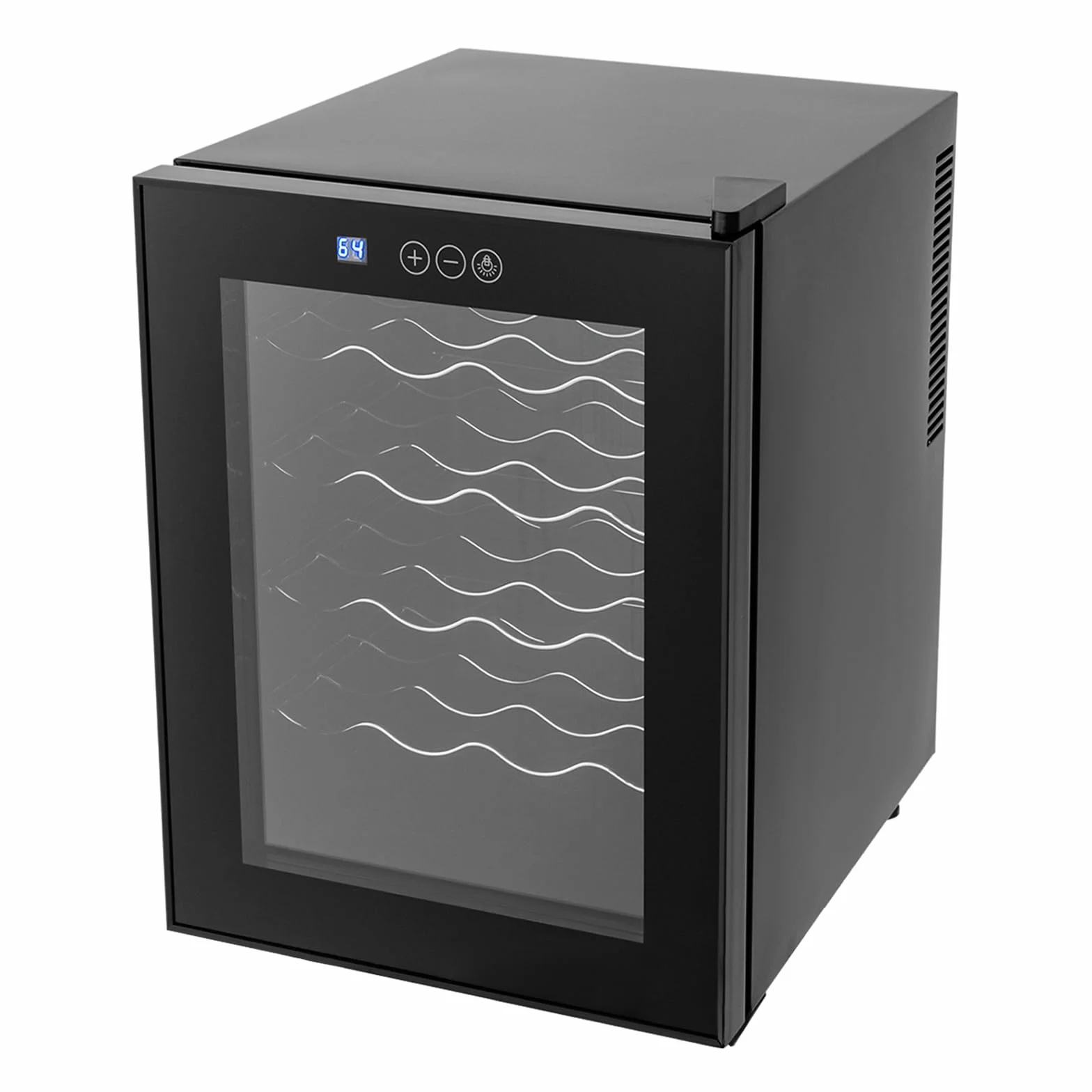 Frigorífico para vino (20 botellas, 48 litros, con puerta de cristal templado, pantalla LED, control táctil de 12 – 18 ℃, bajo dB, refrigerador de vino independiente, temperatura constante)