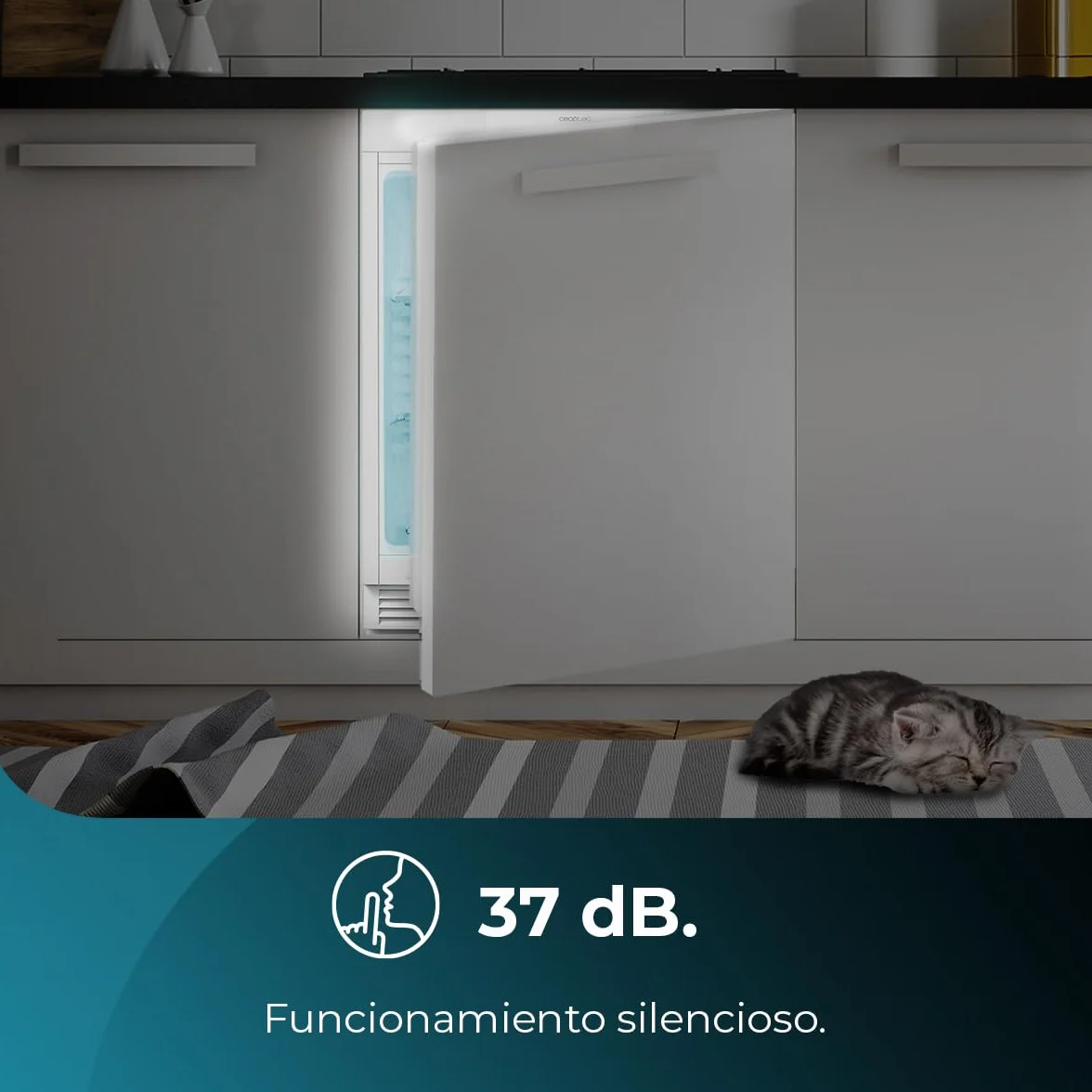 Cecotec Mini Nevera Integrable de 138 L Bolero CoolMarket TT BI 138 White E. Altura 81,8 cm y 59,5 cm de Ancho, Display Touch, Fast Cooling, Puerta Reversible, Temperatura Regulable, Blanco
