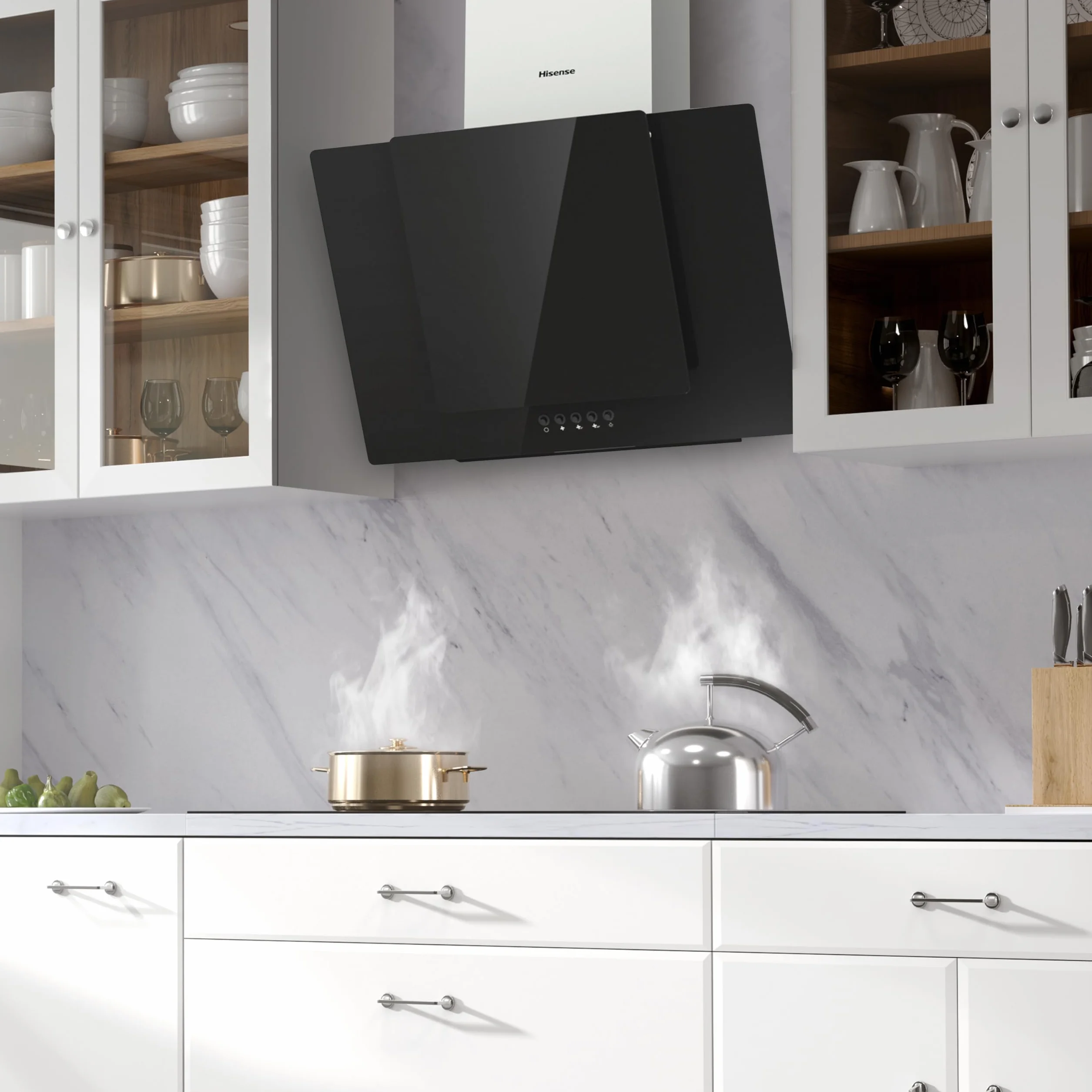 Hisense Campana Decorativa 60 cm 650 m³/h LED Filtro de Aluminio