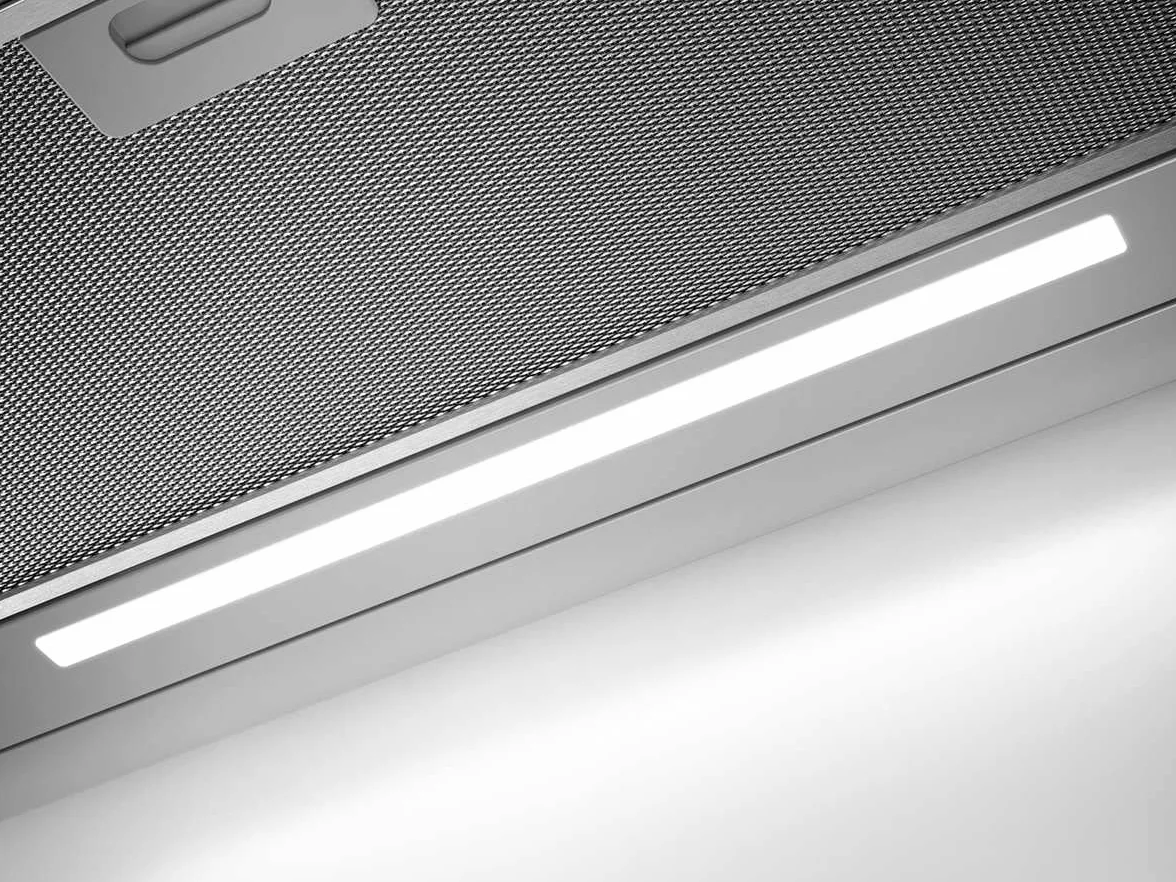 AEG DPE5660M Campana extractora extraíble, 60 cm, 3 velocidades + intensivo, Potencia hasta de 660 m3/h, Nivel de ruido de 60 dB(A), Panel incluido, Luces LED, Inox, Clase A