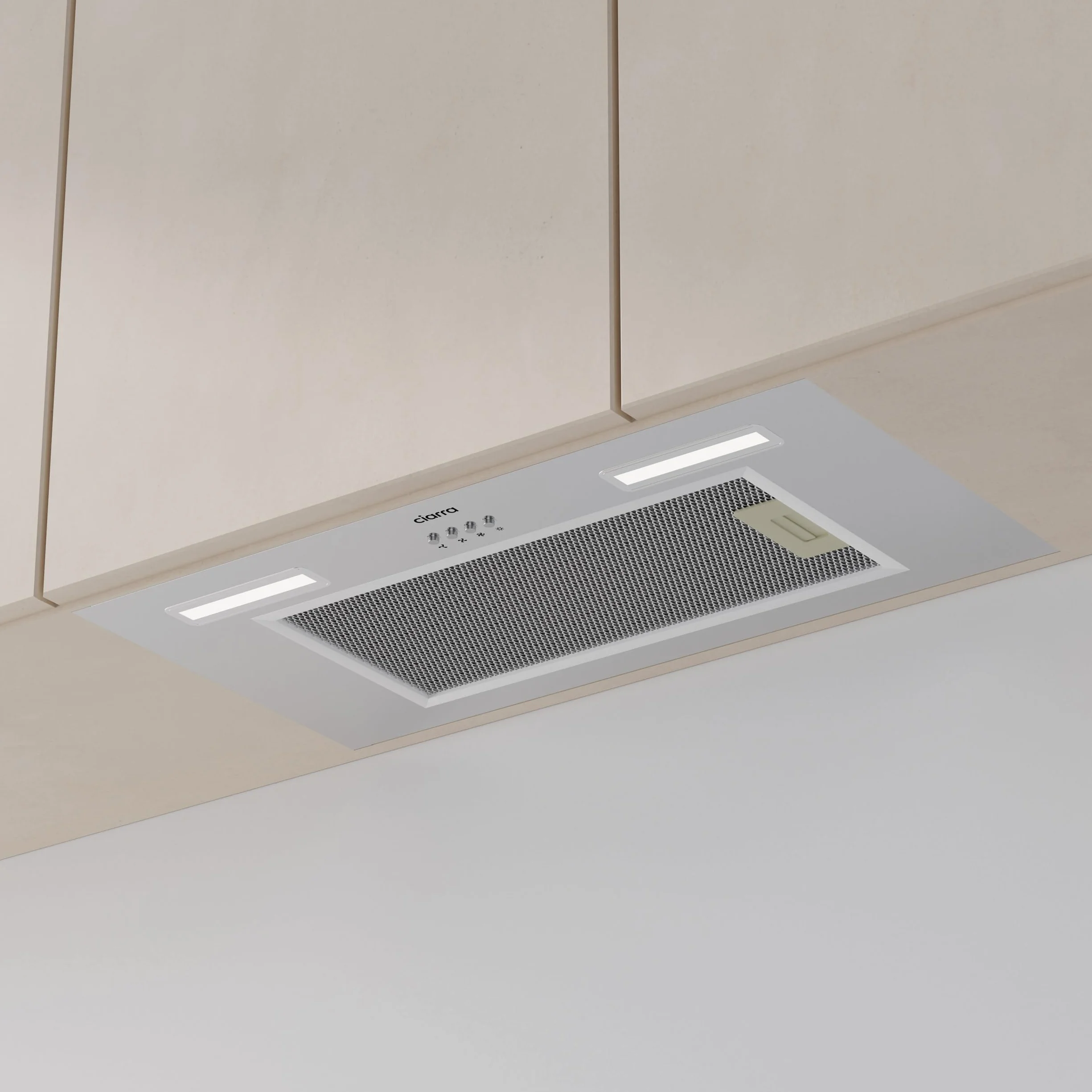 CIARRA CBCS6926A Campana Extractora Encastrable 650 m³/h 60 cm Acero Inoxidable LED