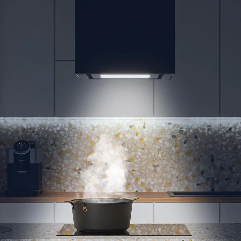 Cecotec Campana Extractora 44cm En Isla Cuadrada Bolero Flux Cct 448000 Glass Black A++ 800M3/H 210W