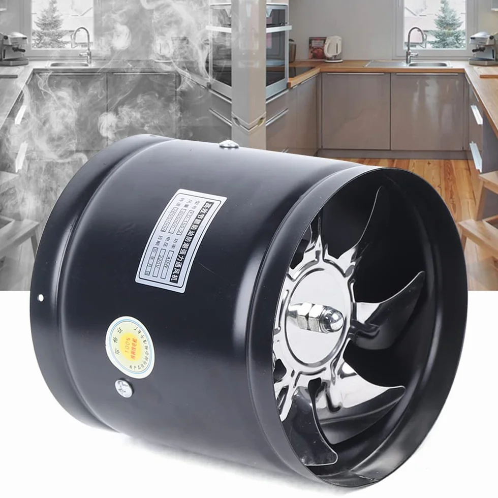 Ventilador extractor de aire para conductos, ventilador axial, ventilador industrial, extractor de aire para cocina, salón, fábrica, hotel, potente, bajo ruido