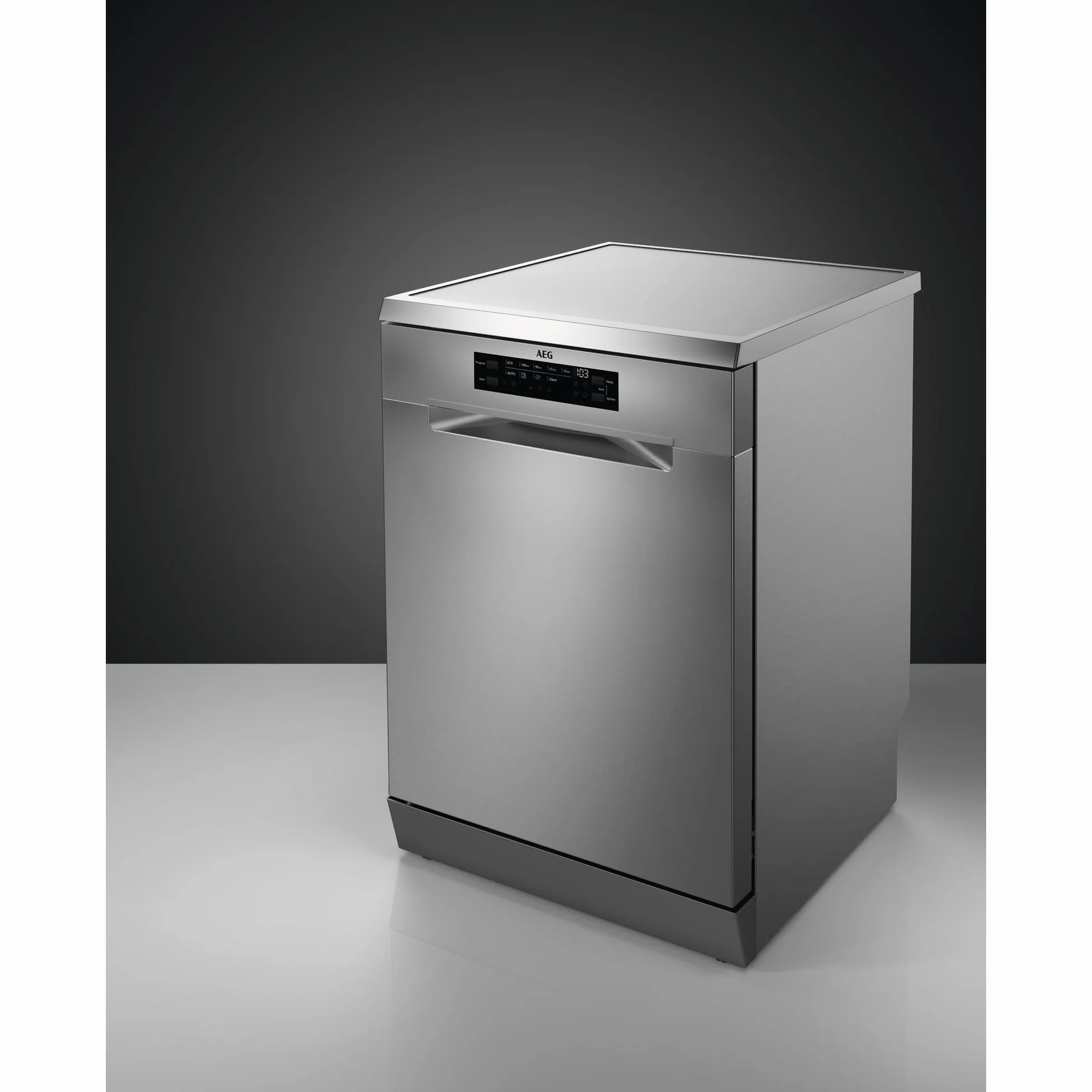 AEG Lavavajillas Libre Instalación FFB64627ZM 60 cm 13 Cubiertos AirDry Display XL Cesto Quicklift 44 dB Inox