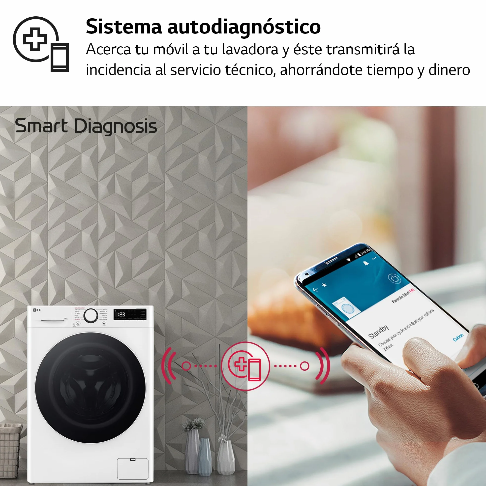 LG F4WR6013A0W - Lavadora Inteligente, 13kg, AI Direct Drive, 1400rpm, Carga Frontal, Clasificación A, TurboWash 360º, Vapor Steam, Serie 600, Blanco