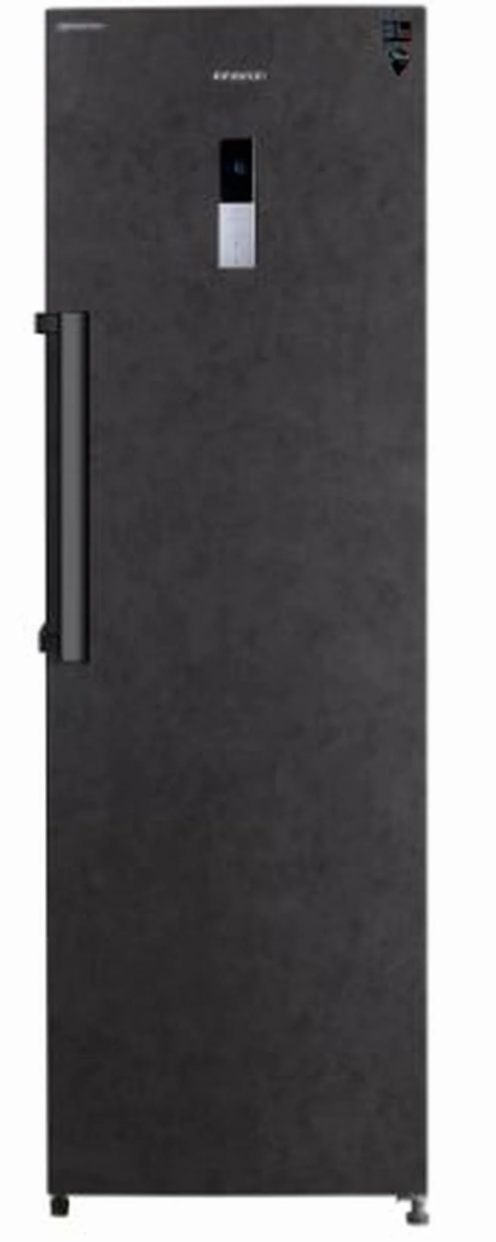 INFINITON Congelador Vertical CV-265L85PEH, 282 L, No Frost, Inverter, Acabado STONE OUTLOOK, Puerta Reversible, Fabricador de hielo manual incorporado, E, Tirador exterior de acero inoxidable