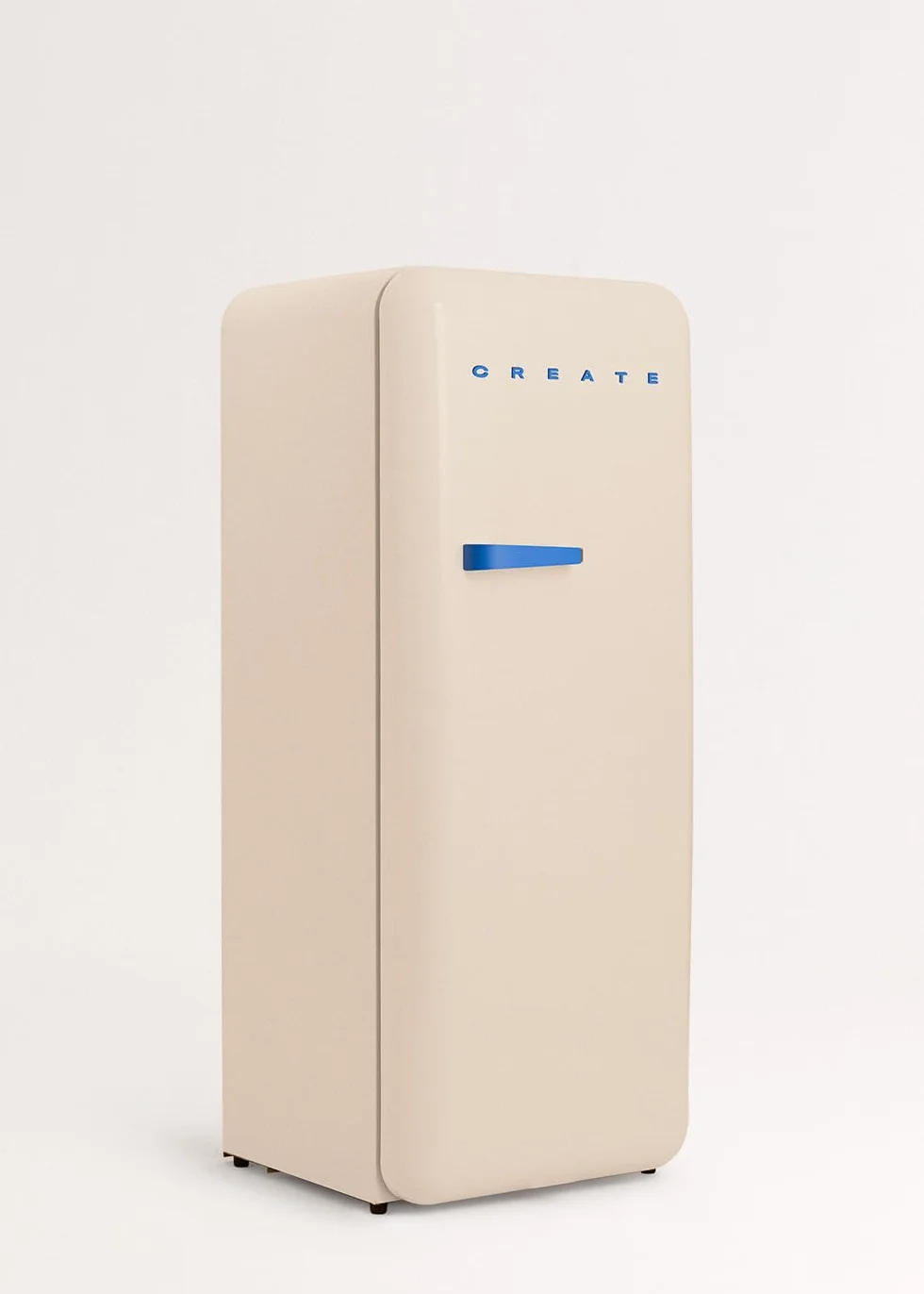 CREATE / RETRO FRIDGE 150 COBALTO/Frigorífico arena maneta azul cobalto con congelador 281L / 102W. bajo consumo. 150cm. 3 estantes. regulador temperatura. botellero. 60x60x150cm