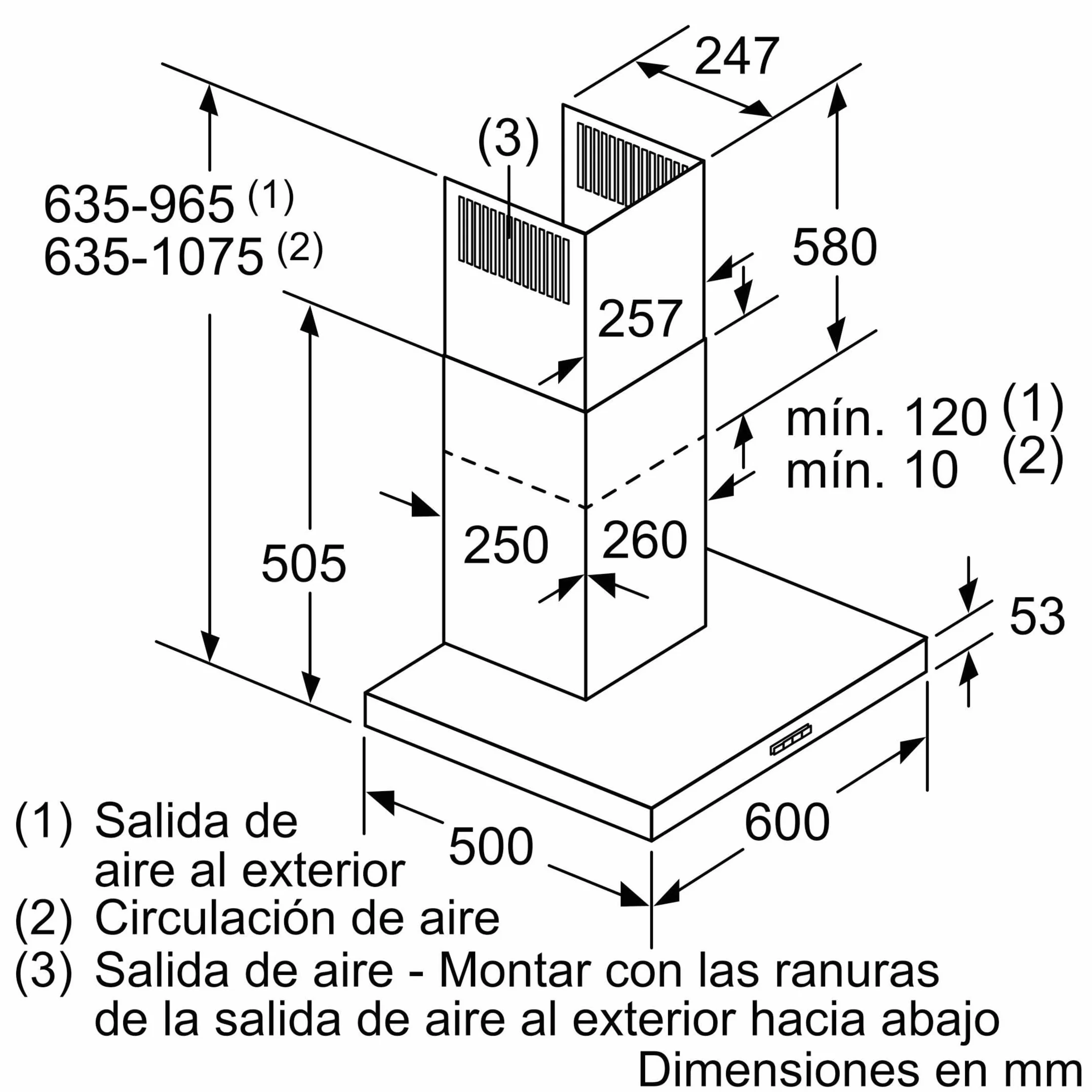Balay - Campana Decorativa de Pared, Iluminación LED, 60 cm, 4 Potencias, Acero Inoxidable, 3BC067EX