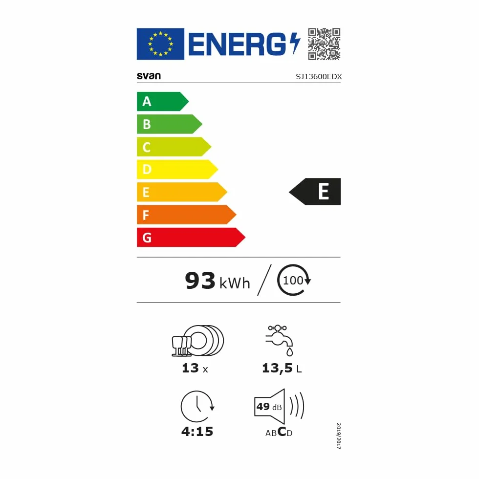 Svan Congelador Vertical Blanco SCV175500ENF 204 L Puerta Reversible Eficiencia Energética Clase E