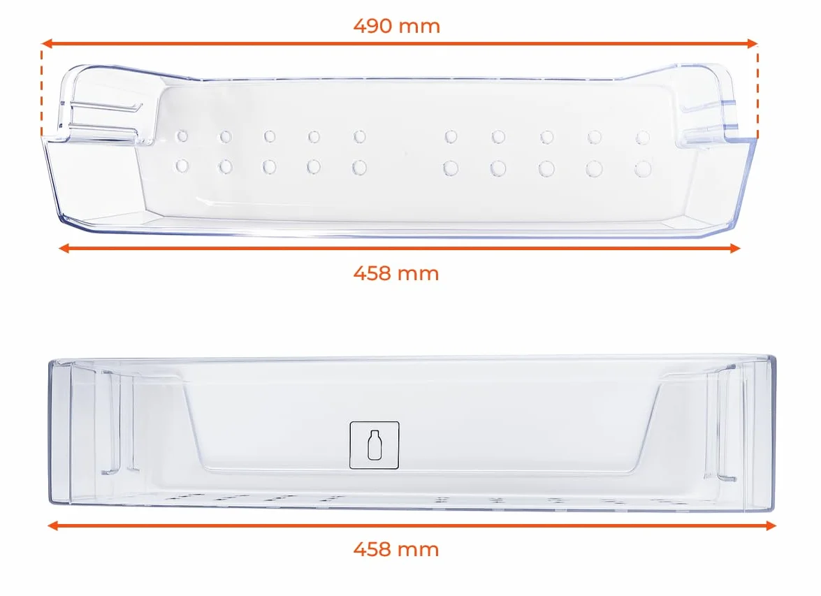 Recamania Botellero Frigorífico Compatible con Beko | Cod. 4397291300 | Medidas 458x100x120 mm | Compatible con Whirlpool, Grundig, Hotpoint, Ariston, Indesit, Privileg, Ignis
