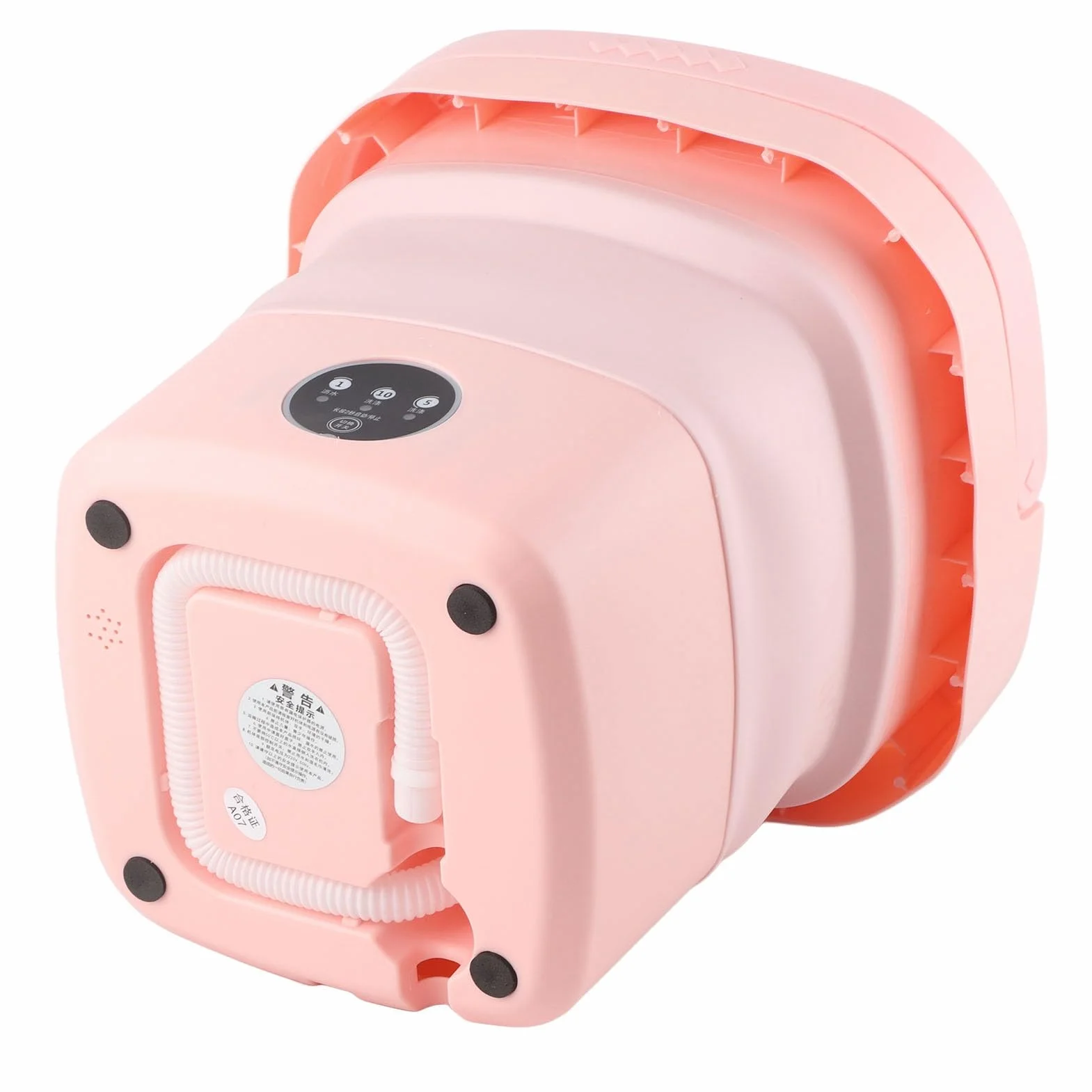 Mini lavadora portátil de 6,5 l, portátil, plegable, portátil, con secadora centrifugadora, suave y cubo para el hogar, dormitorio - enchufe europeo adaptado (rosa)