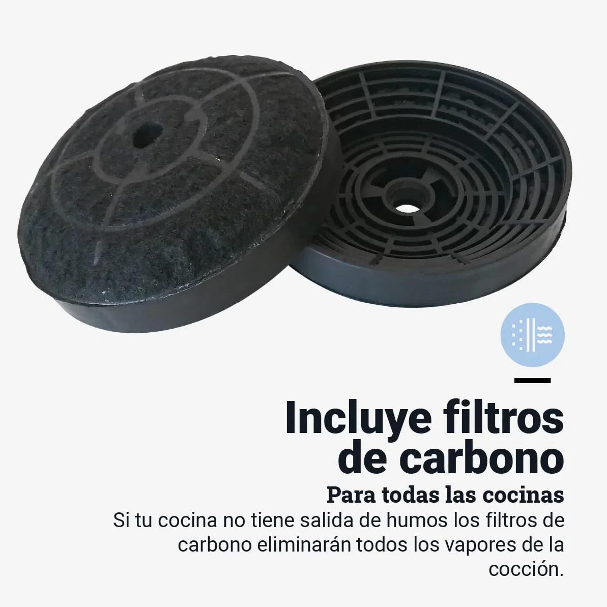 UNIVERSALBLUE Campana Extractora Piramidal Negra 60 cm | Extractor Aire y Humi para Cocina 350 m³/h | Luz Led + FIltros de Carbono | Clase B