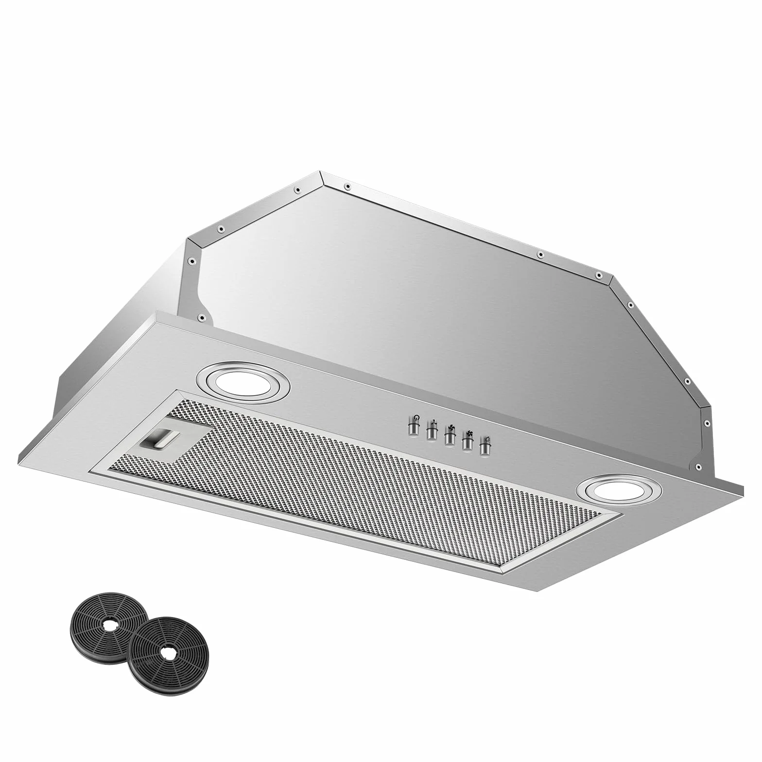 Campana Extractora Encastrable 52cm 300m³/h Acero Inoxidable LED