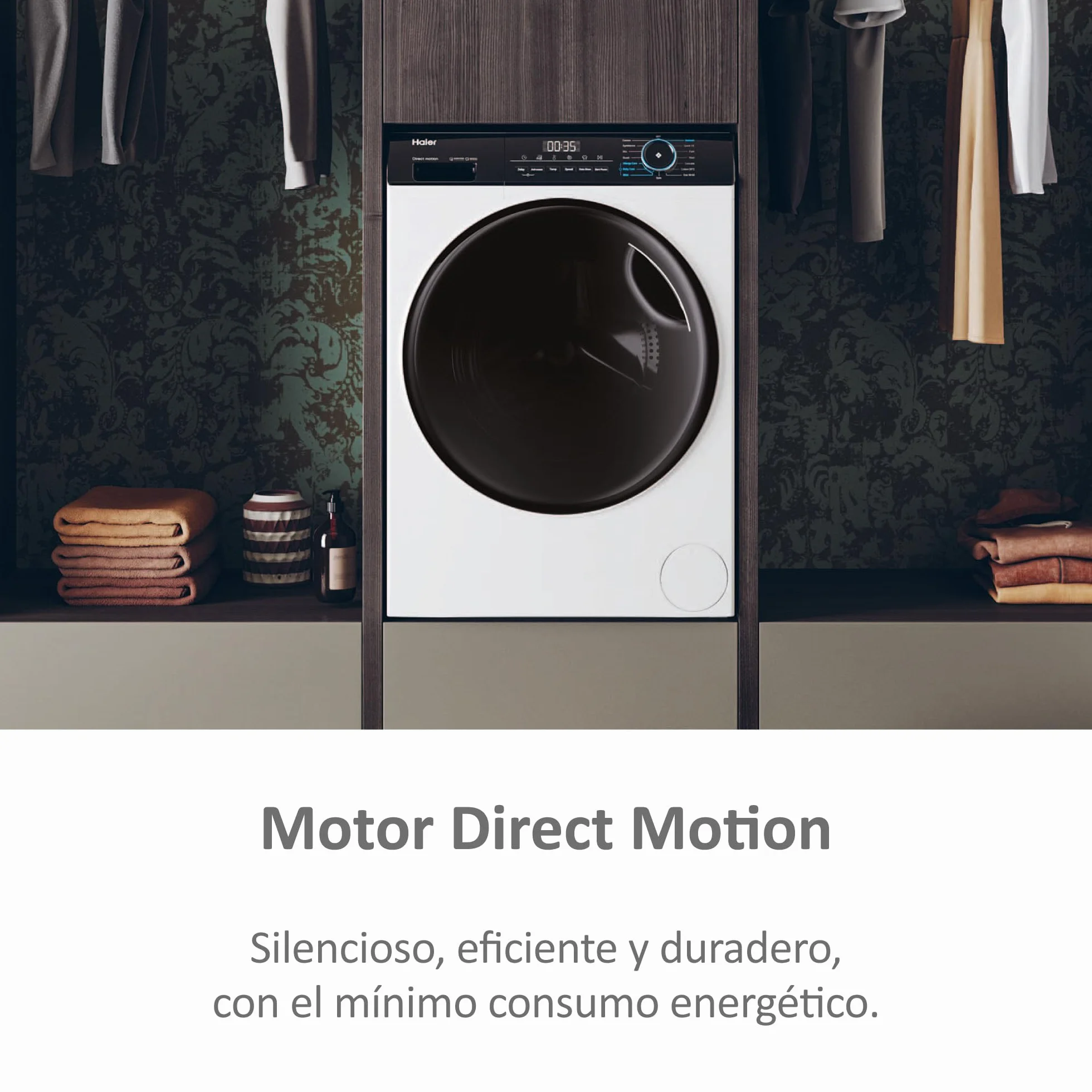 Haier I-Pro Series 3 HWD90-B14939-IB - Lavadora Secadora, Capacidad 9 kg + 6 kg, Motor Direct Motion, ABT, Refresh, Fin Diferido, Detector Kg, Libre Instalación, 60CM Ancho, 1400 RPM, Blanco