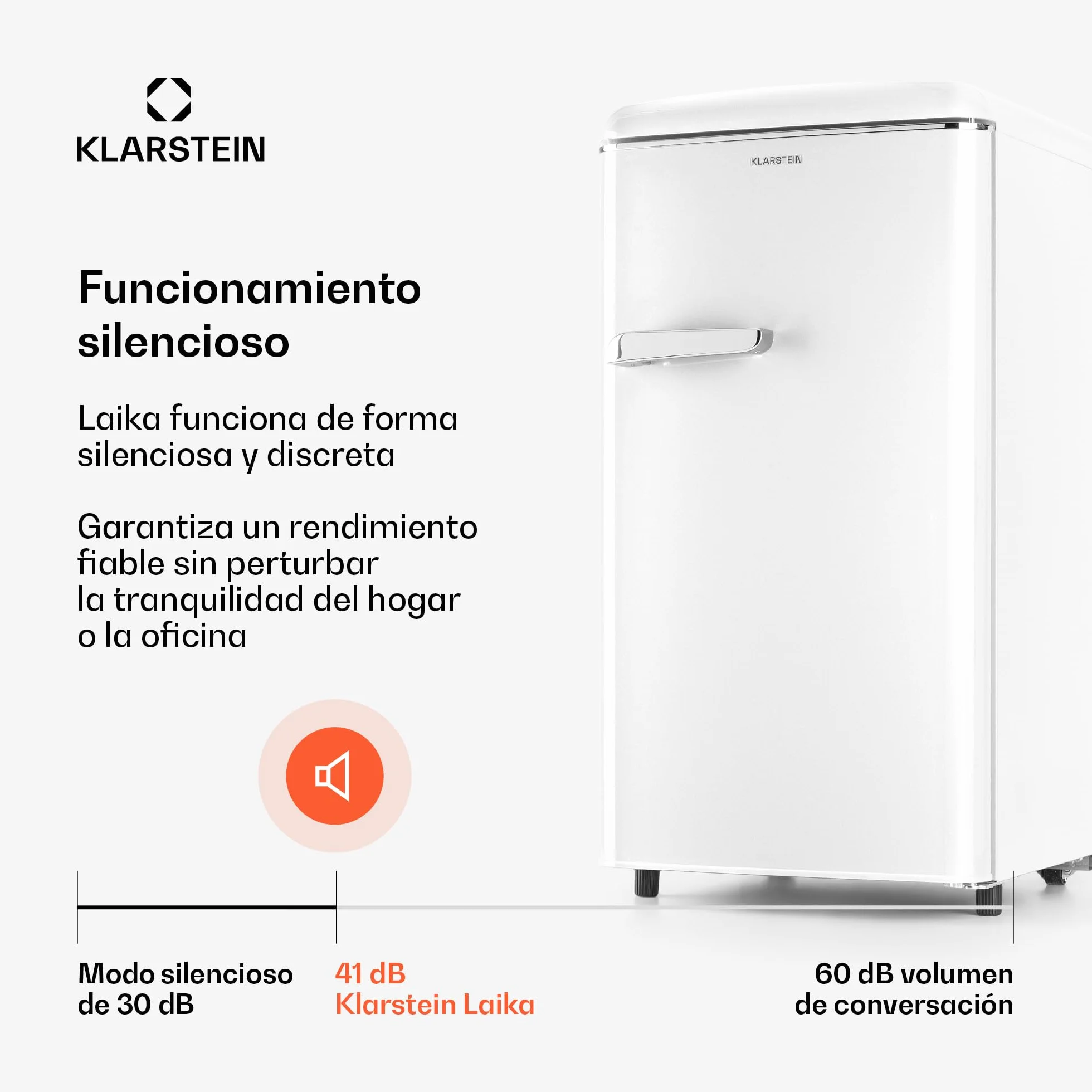 Klarstein Laika - Congelador, Termostato con 5 niveles, Temperaturas de -24 a -15 °C, 3 cajones extraíbles, CEE E, Capacidad de 60 L, Crema