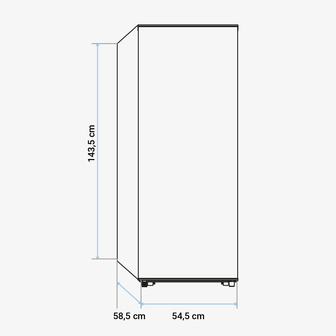 UNIVERSALBLUE Congelador Vertical 172L Pequeño 144cm | Congelador Pequeño Con Cajones | Refrigerador | Puerta Reversible | Bajo consumo | ENVÍO + SUBIDA A PLANTA INCLUIDO