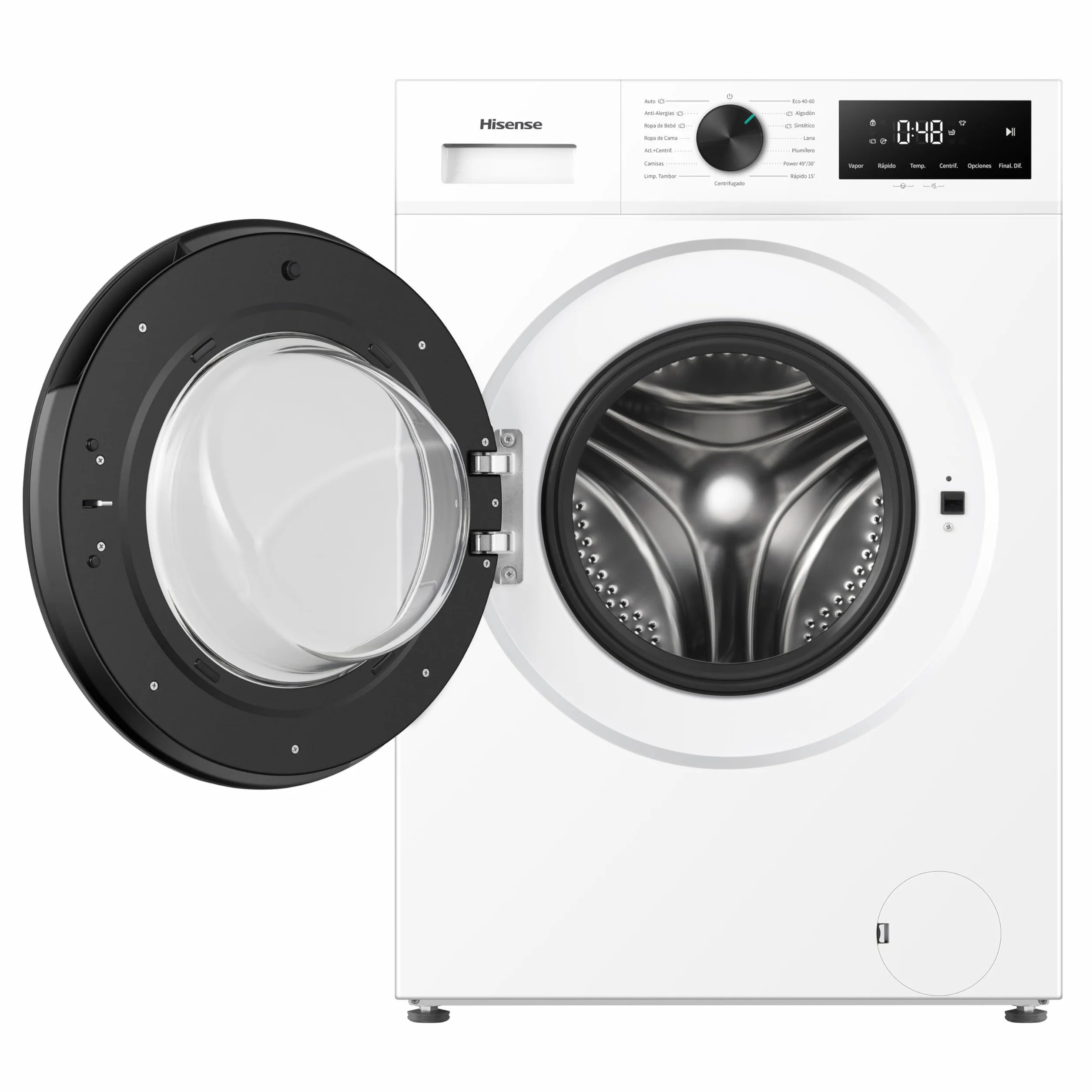 Hisense WF1I1142BWL - Lavadora 11 Kg, 1400 rpm, Clase A, Fondo 59cm, Lav. Power 49’ y Rápidos 30' y 15', Dispensador Automix, Lavado Auto Wash, Antiarrugas, iFit™ Fondo Optimizado, Vapor 99,9%, Blanco