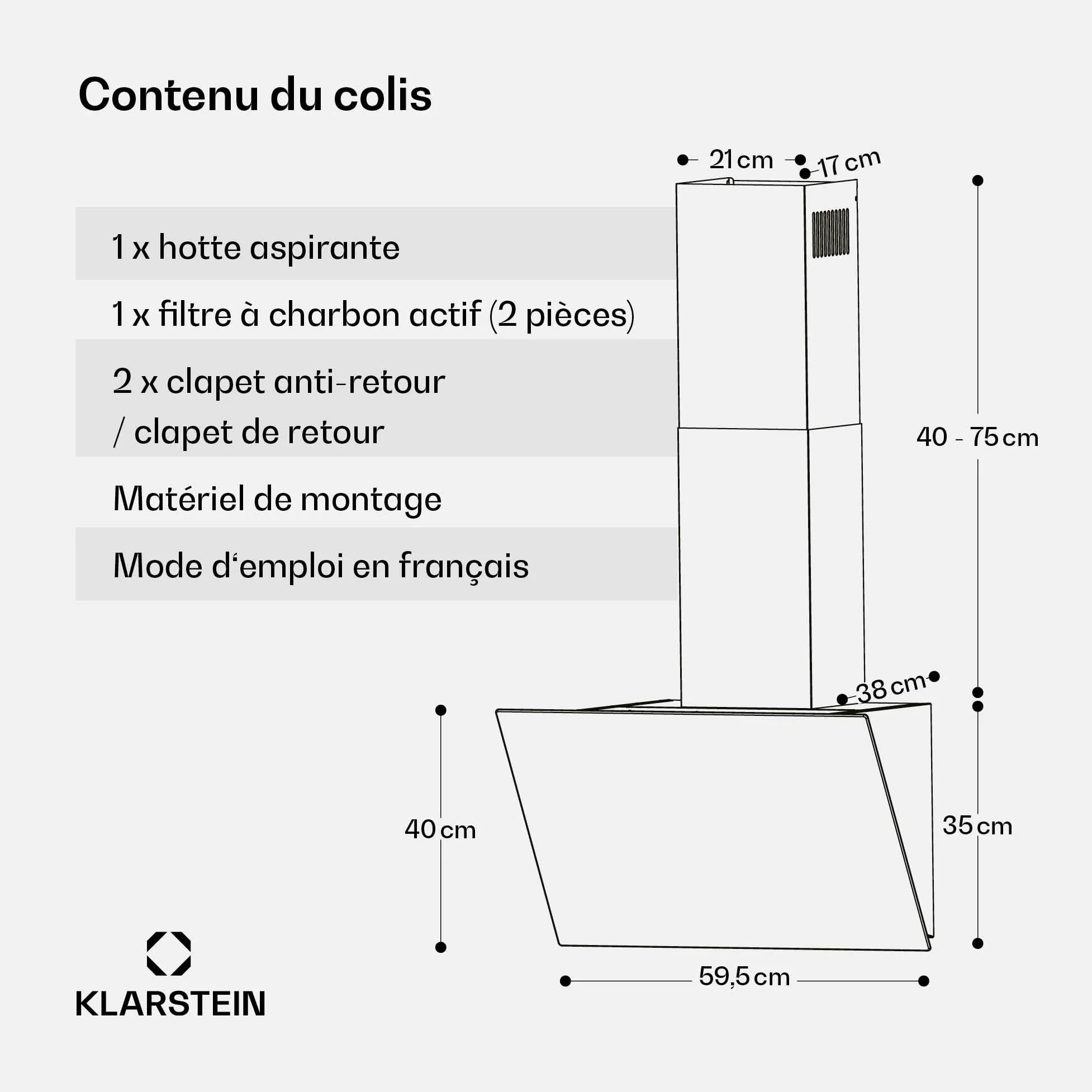Klarstein FlashLine Campana extractora - 60cm campana cocina decorativa, pantalla táctil, 578 m³/h, a++ eficiencia energética, iluminación led, silenciosa 34,5 db, blanca, conductos & recirculación