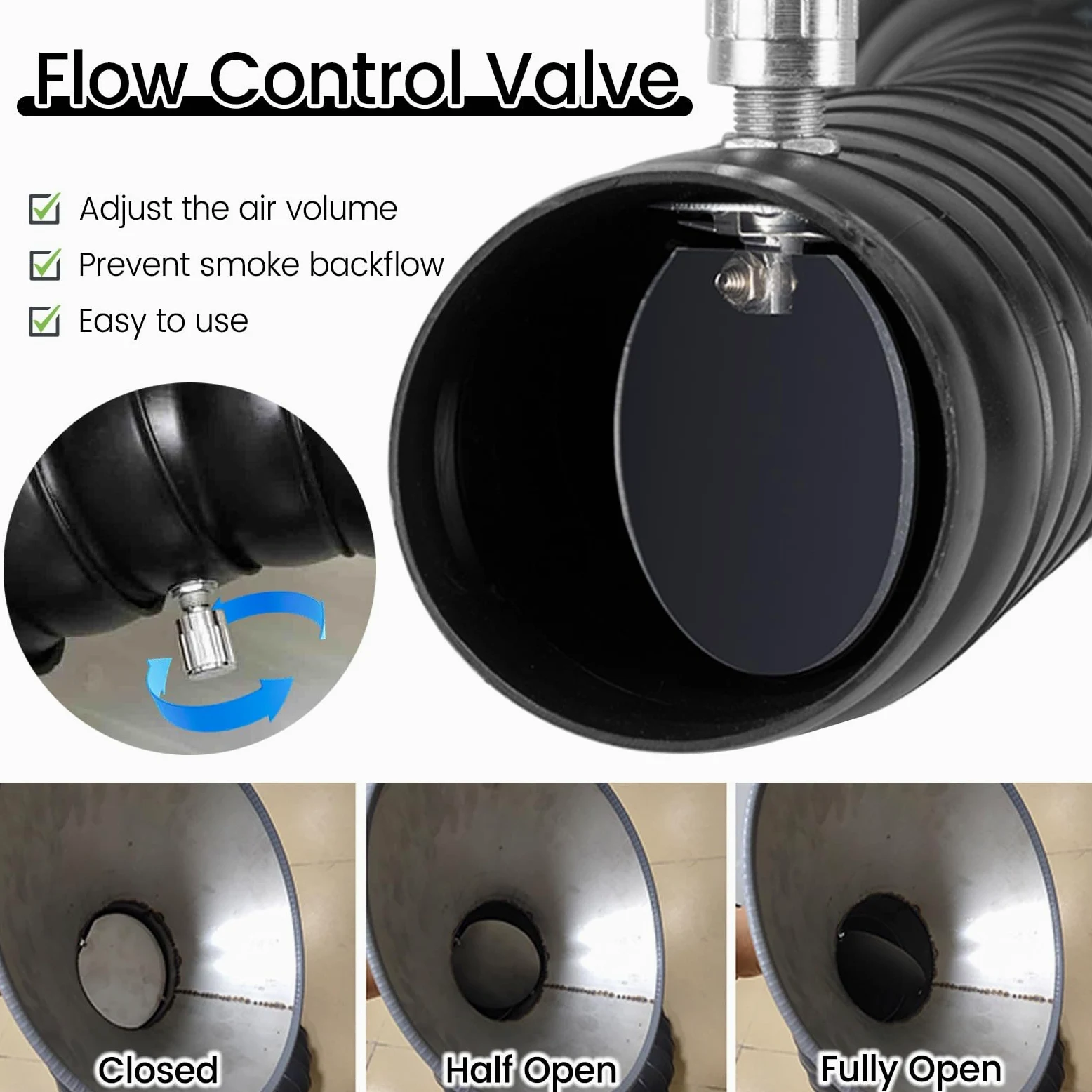 Brazo Flexible Extractor de Humos de Soldadura - Manguera de Acero Inoxidable de 100 mm, Colector de filtración de Aire de 2 m/6,5 pies para carpintería, Laboratorio y fábrica - Solución efi