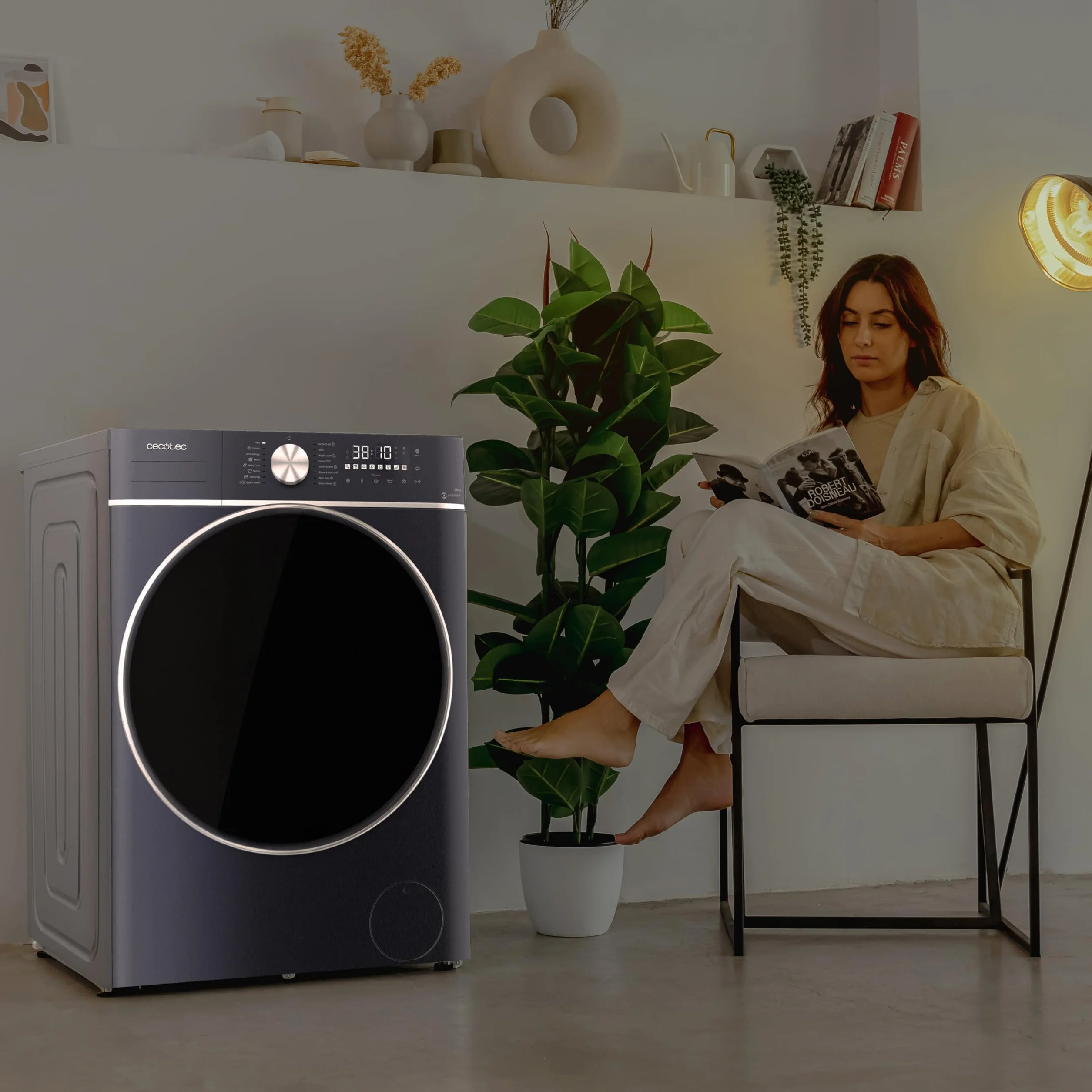 Cecotec Bolero Wash&Dry 8580 Lavadora Secadora 8.5kg Carga Frontal 1400RPM Inverter Ice Blue
