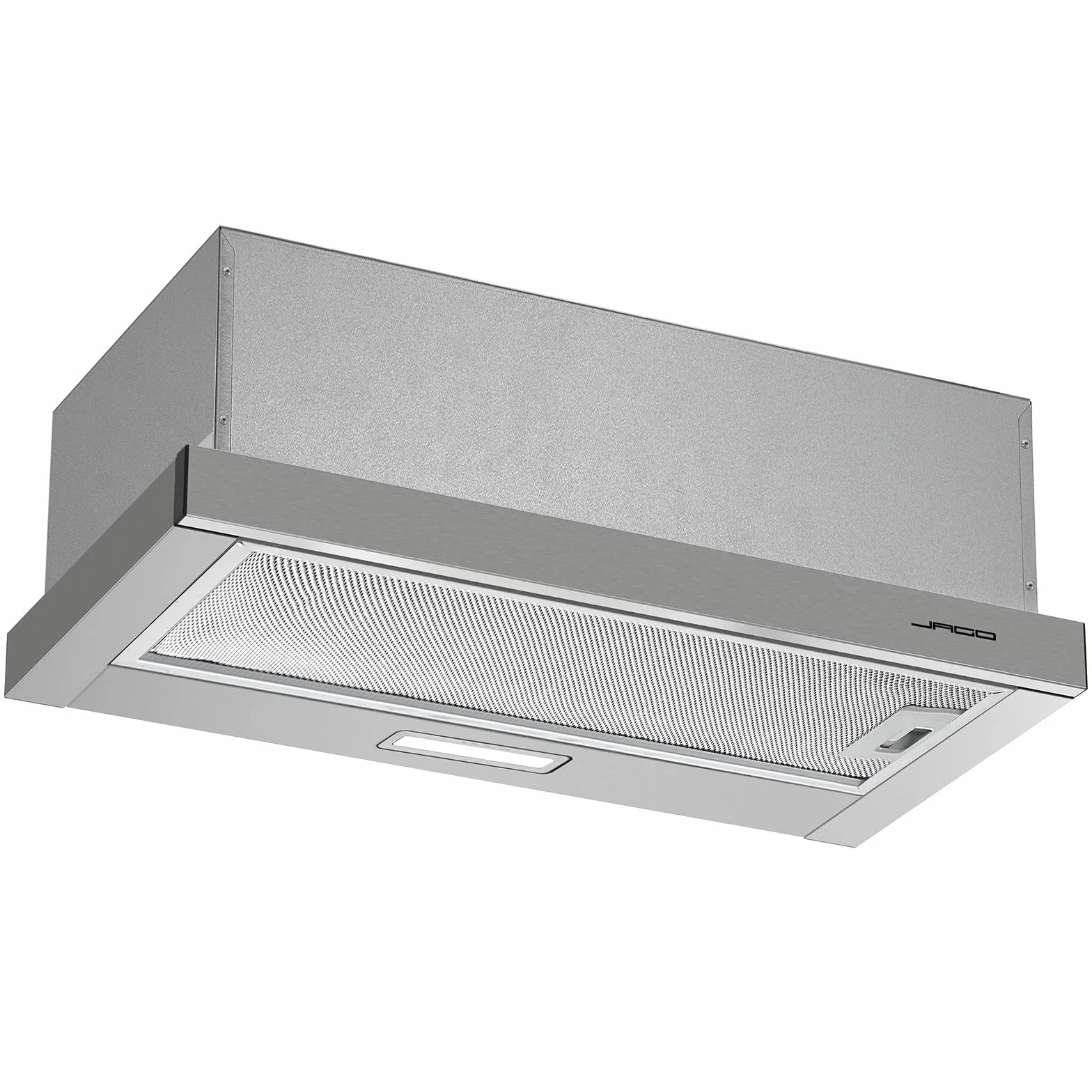 Jago® Campana Extractora Telescópica - Extractor de Recirculación y Conductos, 2 Velocidades, aprox. 300 m³/h, 59,5 cm, 2 Filtros de Carbón Activo, Acero Inoxidable - Placa de Cocción de Extracción