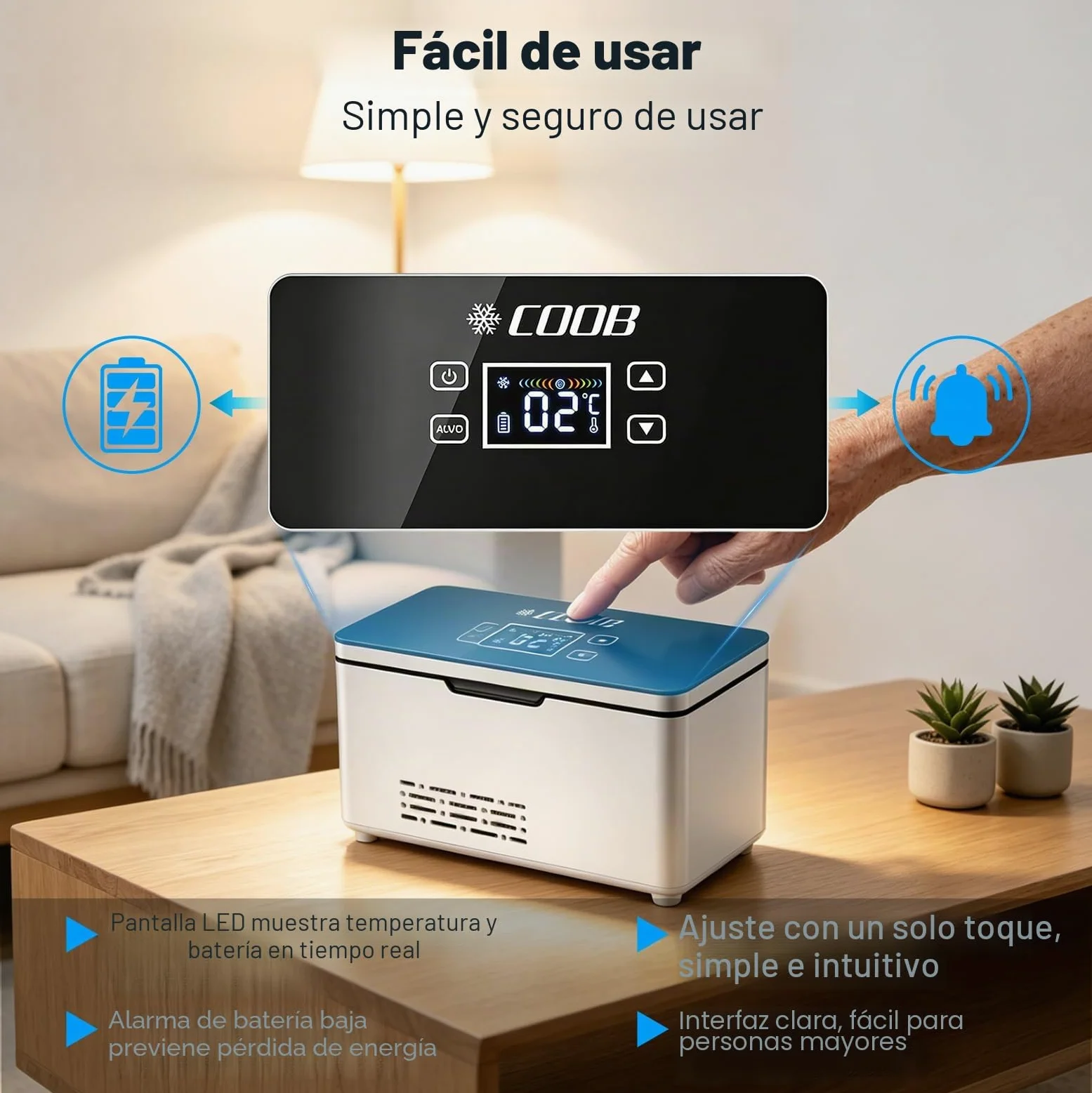 Nevera Insulina Viaje, Nevera Medicamentos Portátil Electrica, 2 a 8 ℃ | Mini Enfriador de Insulina, Temperatura Ajustable, con Dos Baterías de 10200 mAh para Uso en Hogar, Viajes y Automóvil