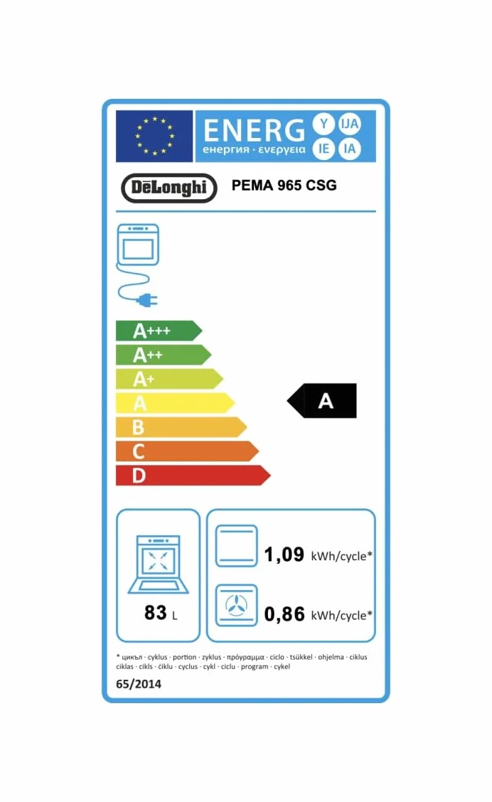De'Longhi PEMA 965 CSG Cocina de gas 90 cm horno eléctrico multifunción 5 quemadores doble corona tapa de cristal negro clase A