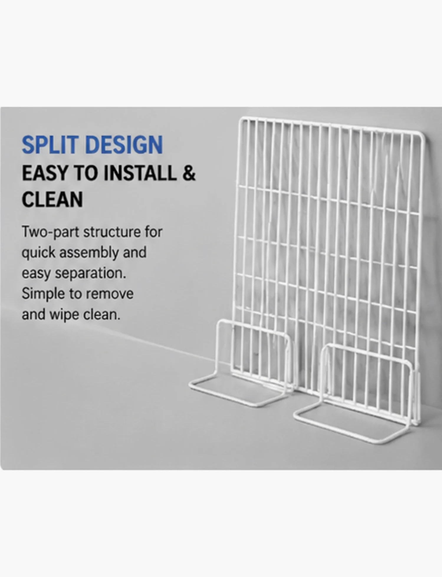 Separador de estante para congelador, rejilla universal frigorífico | Rejilla organizadora ajustable for congelador, estante metálico de acero resistente(65cm,61-91cm)