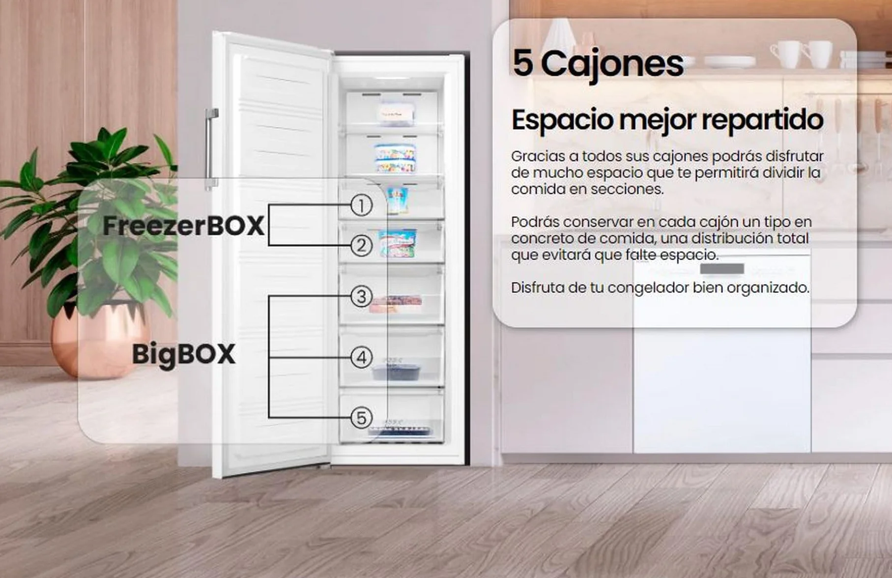 INFINITON Congelador Vertical CV-A174B, 240 Litros, 172 cm de Altura, No Frost Total, Fast freezing, Función Eco-Smart, Puerta reversibles, E, Blanco