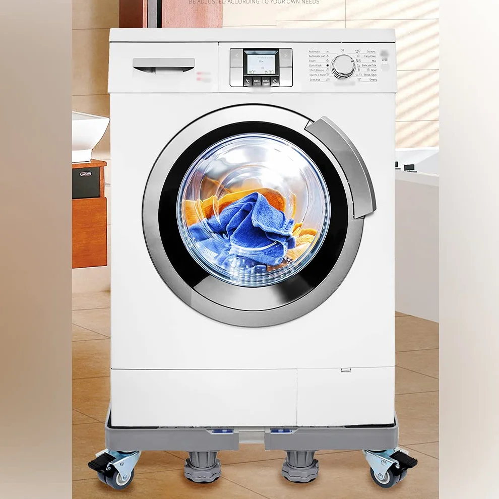 Base Lavadora, Soporte móvil para lavadora, base ajustable (largo/ancho: 47-70 cm), carrito para secadora y refrigerador, base para aire acondicionado, base para refrigerador/congelador (altura: 10-1