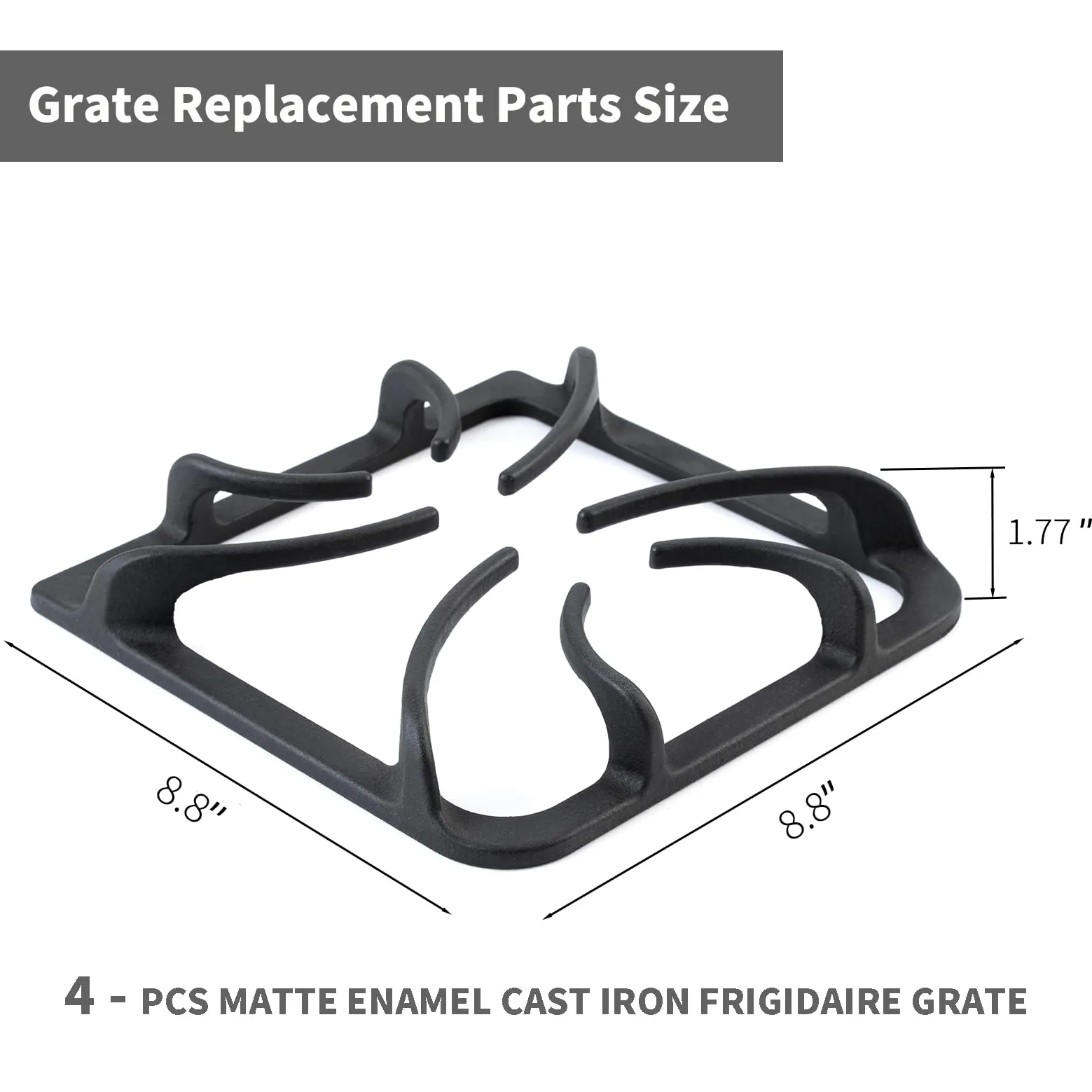 Allstare 316202405 - Piezas de repuesto para rejillas de estufa Frigidaire, piezas de cocina de gas Kenmore, rejillas de quemador de superficie superior de estufa, 8.8 x 8.8 pulgadas, juego de