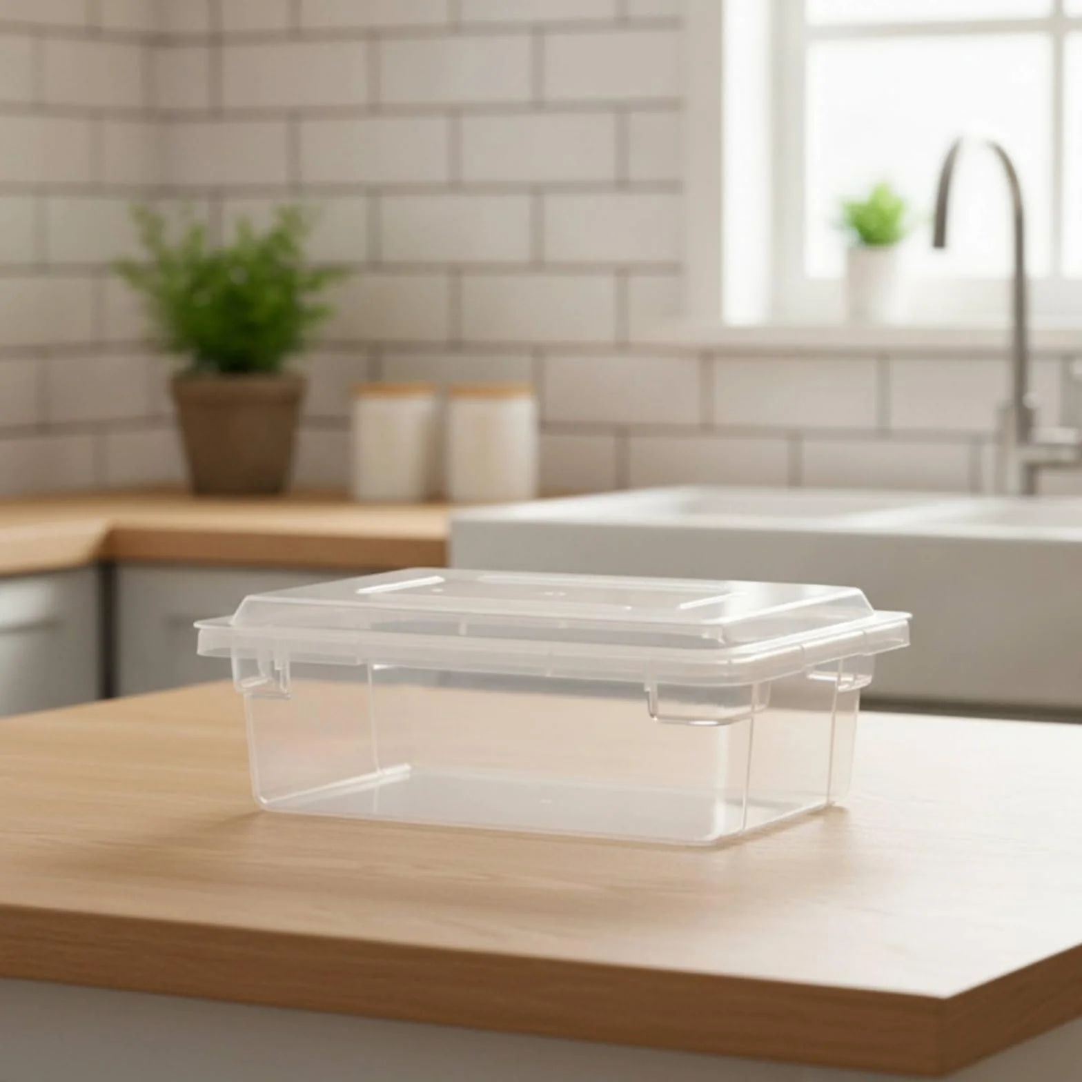 rockible Organizador Nevera con Tapa Engrosado Organizador Nevera Recipien con Tapa para Cocina, 65.5cm X 45.5cm X 16.5cm, 32L, Caja De Almacenamiento Rectangular Baja Grande