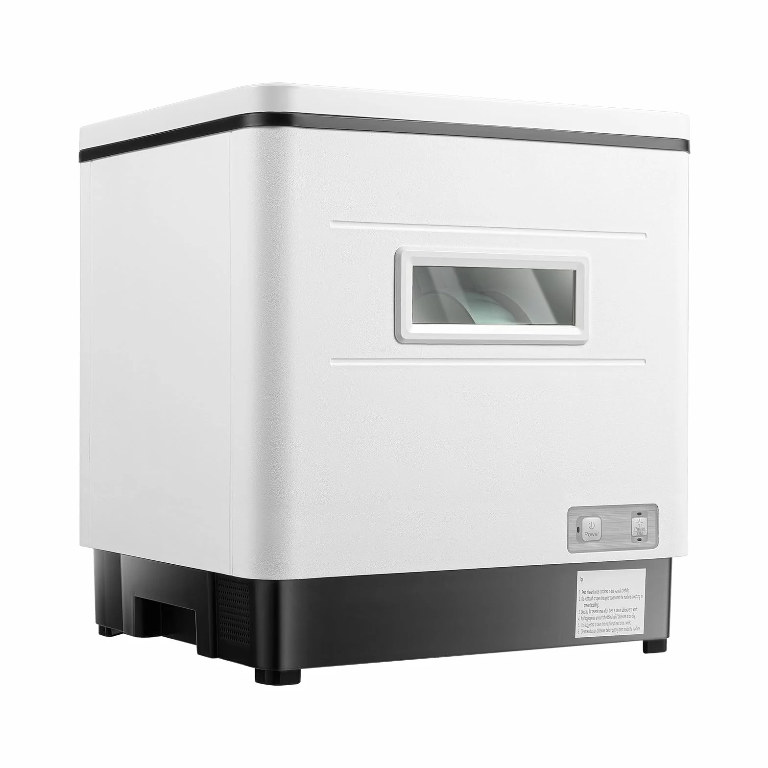 Fregadero de mesa, mini lavavajillas de mesa independiente, pulverización giratoria de agua a 360°, 70 ℃ alta temperatura, depósito de agua de 12 litros, para 6 cubiertos