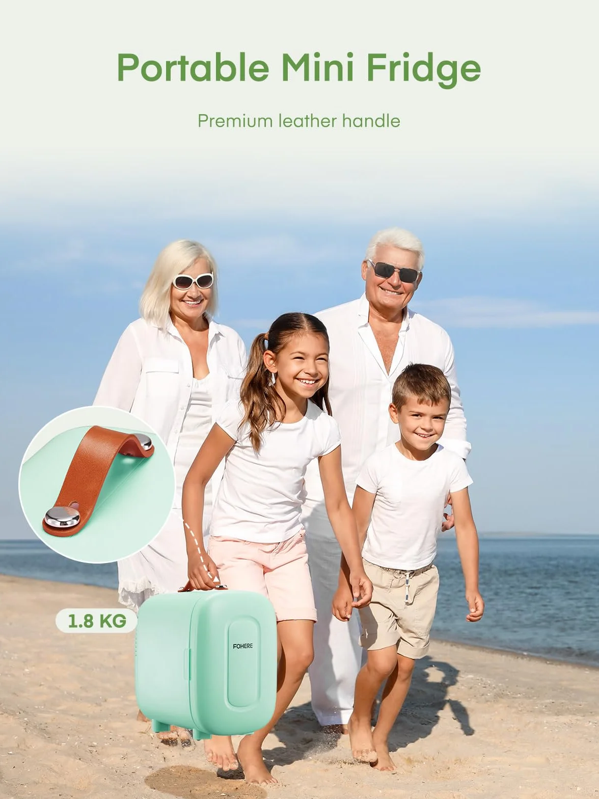 FOHERE Mini Nevera 5 Litros 6 Latas CA+CC Silencioso Portátil Enfriar Calentar Verde