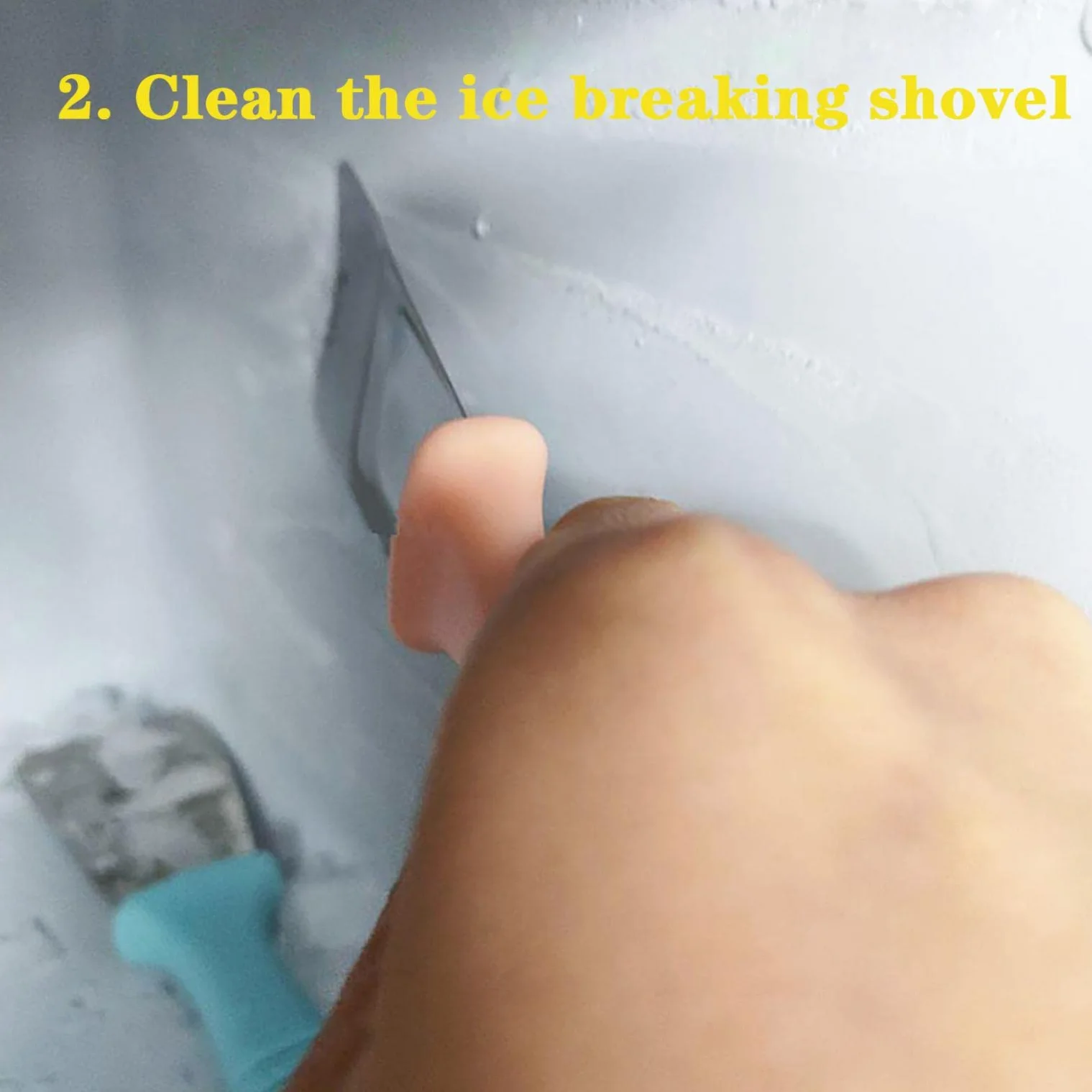 1 rascador de hielo para nevera, cocina, congelador, pala de acero inoxidable, multifuncional, accesorio práctico para el frigorífico.