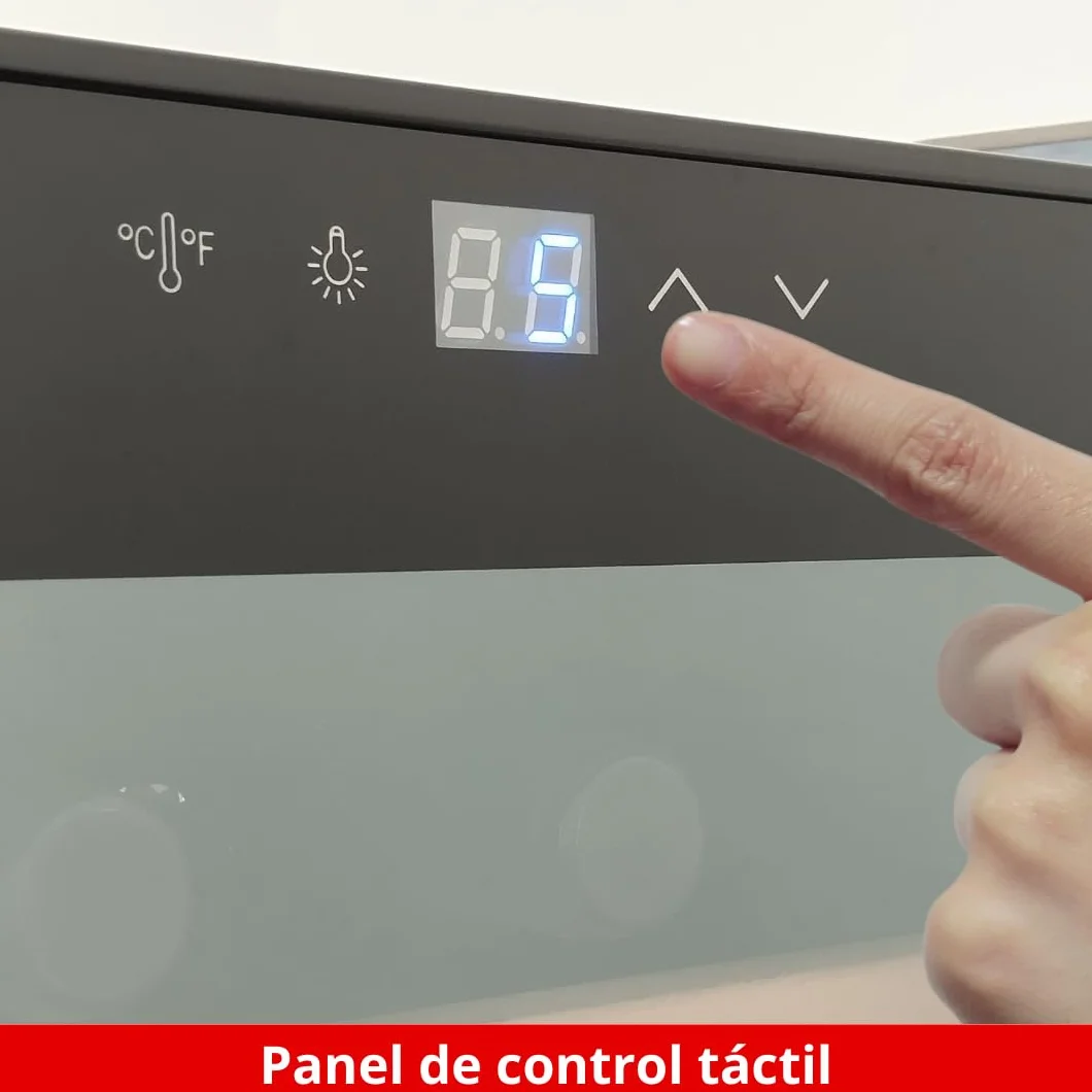 HAEGER Vinoteca Chateaux 24-24 Botellas, luz interior, 6º C - 20º C, Silenciosa, Panel de control táctil
