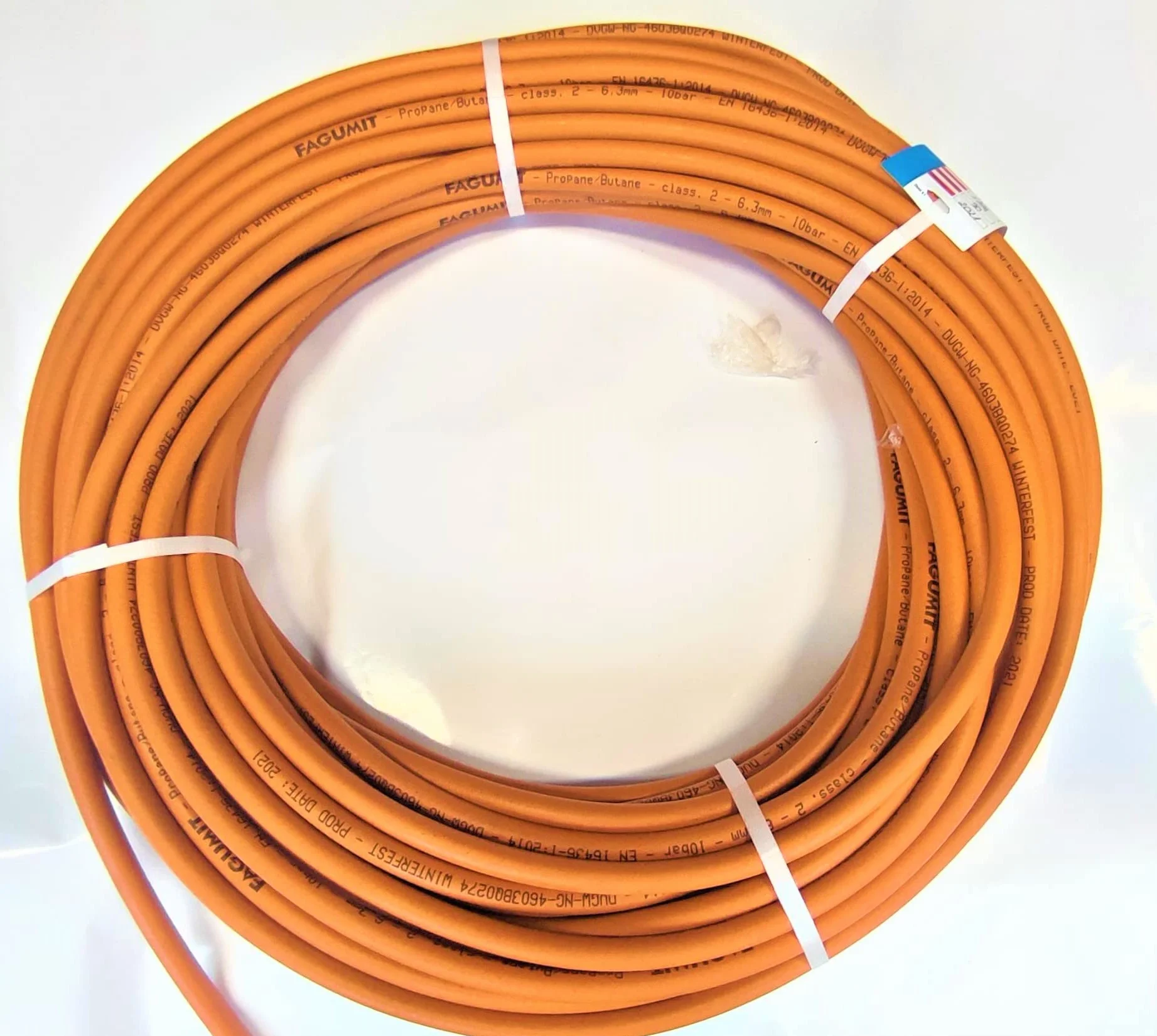 Propan Butan Manguera de Gas (Muy flexible) 500cm (5m) | 30bar | Ø6.3mm (16mm esterno) | Acoplamiento rápido | -30°C | Pantalones para cocineros de camping | 50 m bobina entera o por metros