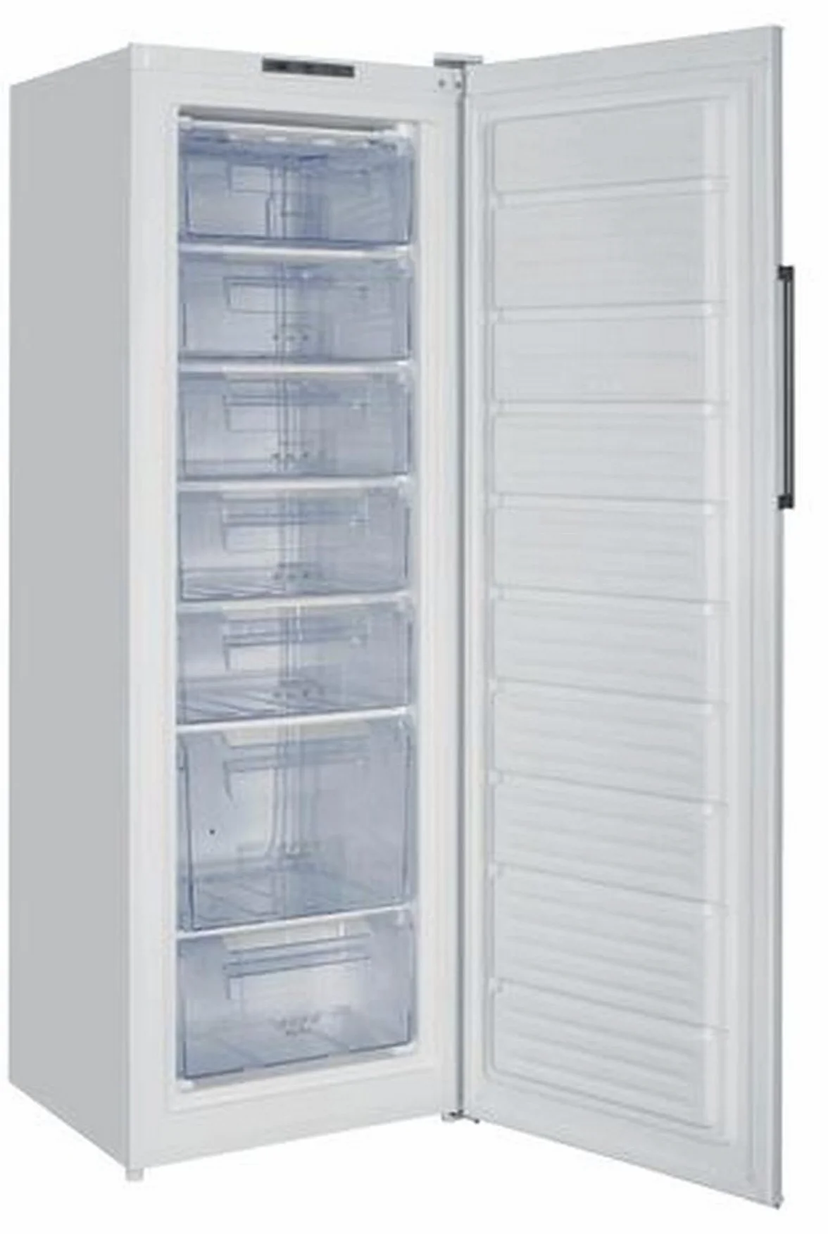 INFINITON Congelador Vertical CV-242L70BED, 242 L, Altura 170 cm, Fast freezing, 5 cajones Freezer box, 2 cajones BigBox de gran capacidad, Puerta Reversible, E, Blanco