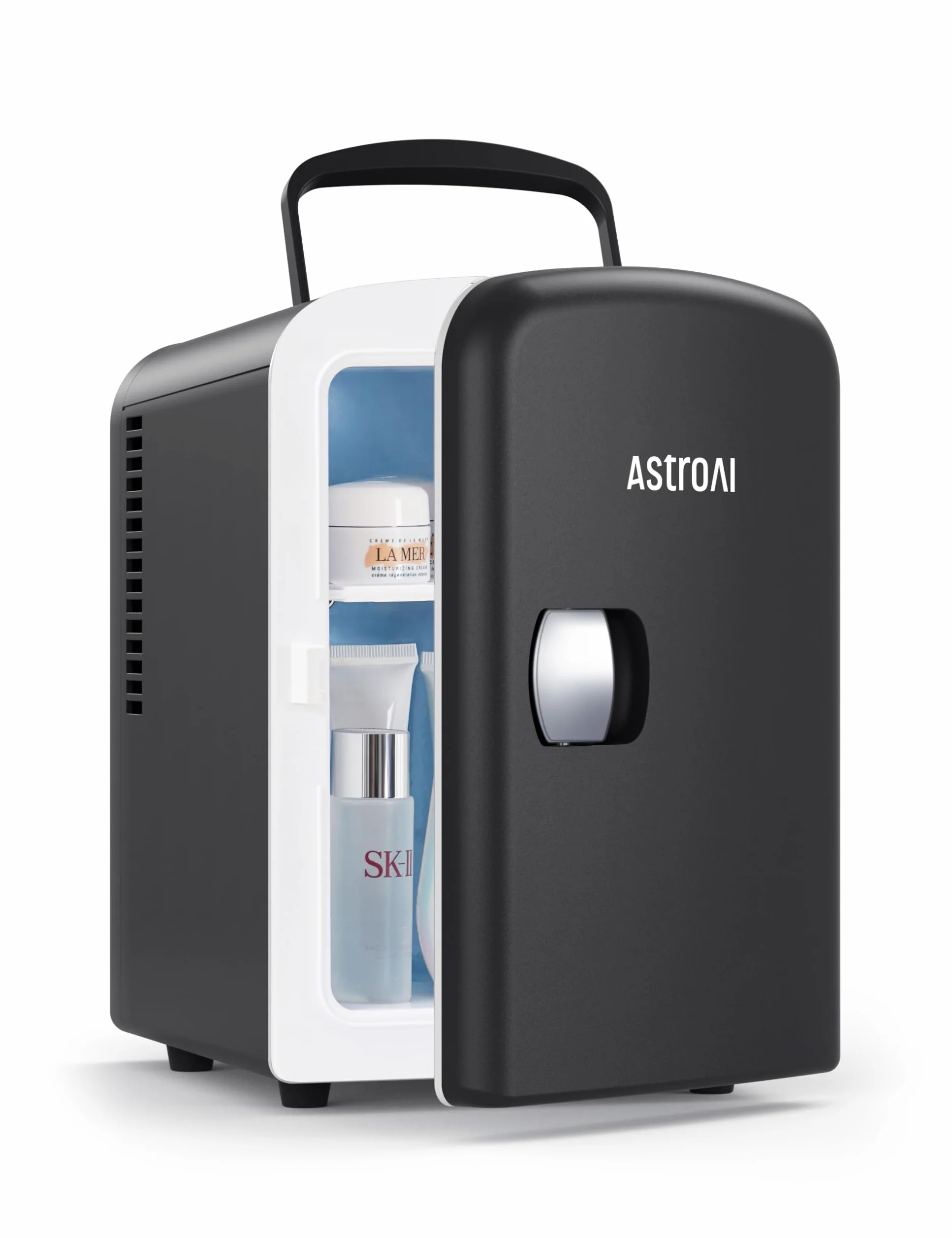 AstroAI Nevera Pequeña Portátil, Mini Nevera con el Volumen de 4 Litros, Frigorificos Pequeños, Mini Frigorífico Para Coche, Dormitorio, Bebidas, Cosméticos y etc. (Negro)