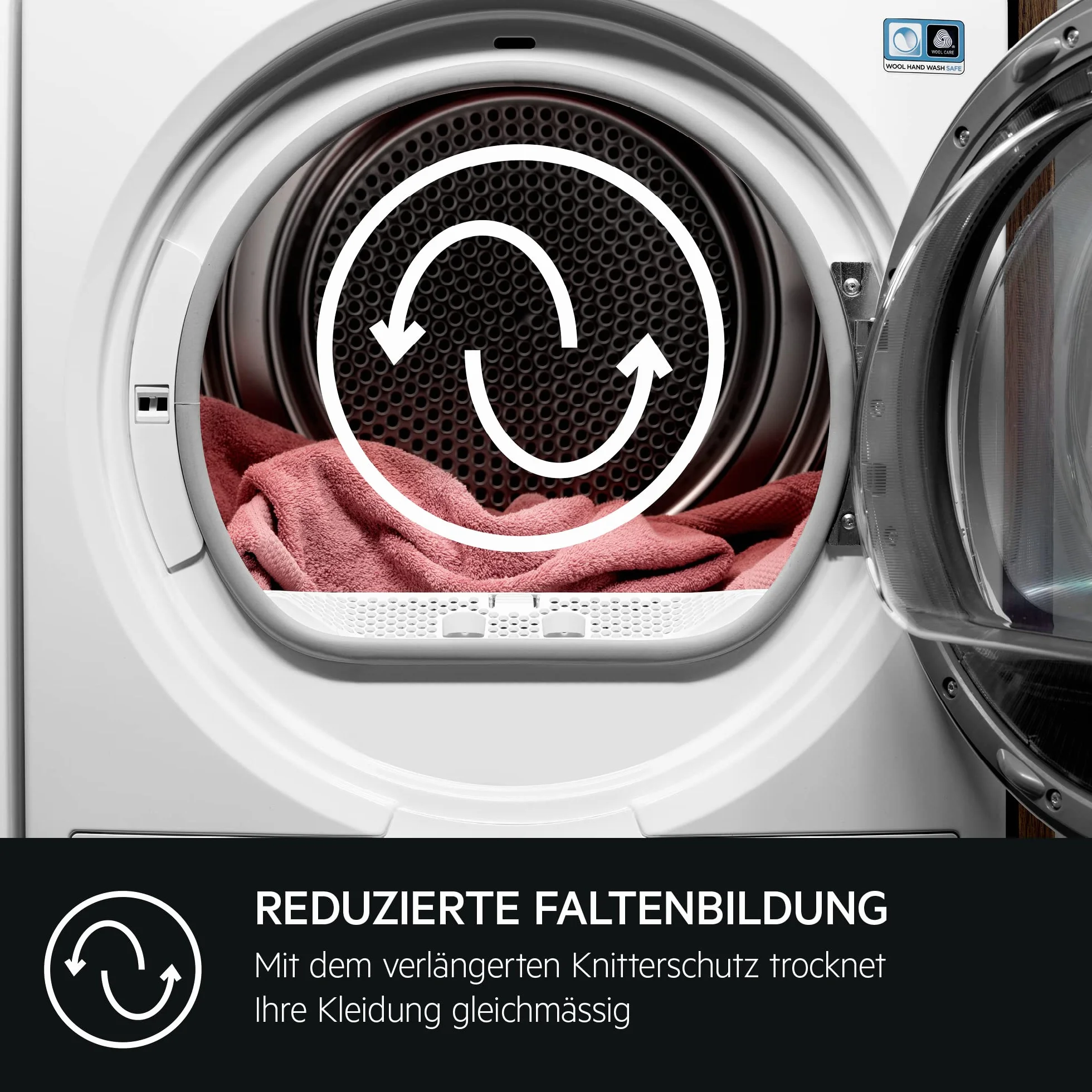 AEG Secador de bomba de calor, 8 kg, serie 7000: SensiDry procedimiento en seco suave y de bajo consumo, nueva tecnología de energía E, volumen automático, tambor suave, dirección de rotación alterna
