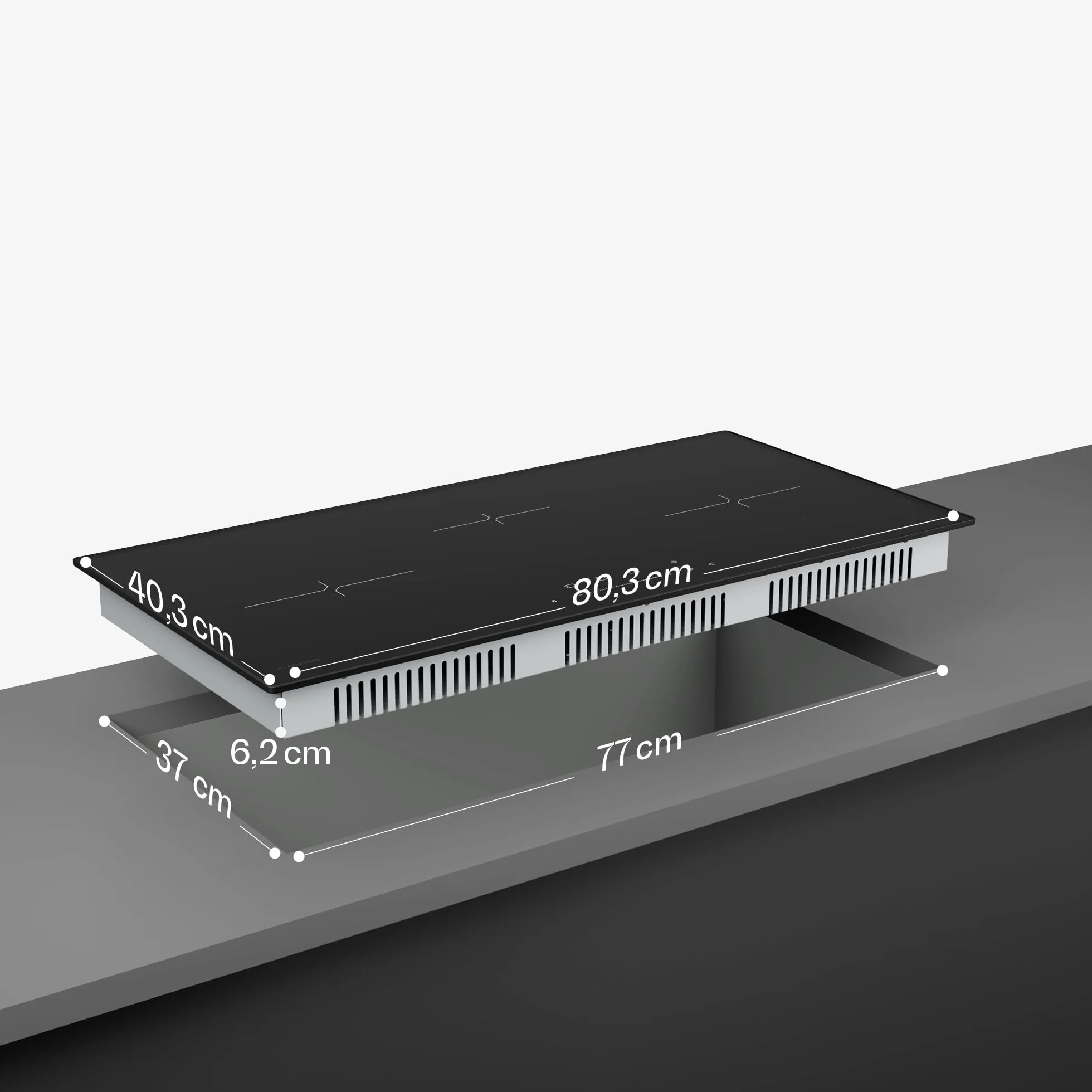 Klarstein Velaire Placa Inducción 80cm - 3 Zonas, 5500W Boost, Control Táctil Deslizante, Temporizador, Bloqueo Infantil, Indicador Calor Residual, Cocina Inducción