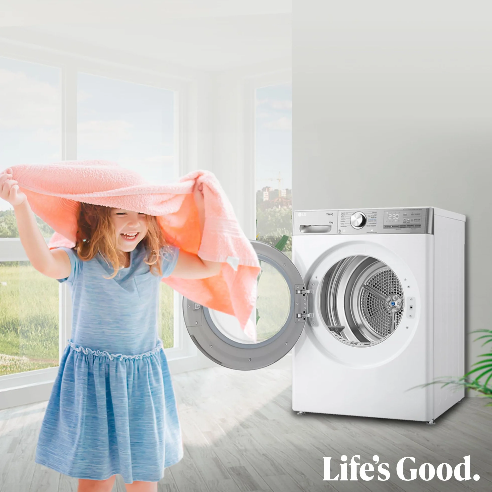 LG RH10V9AV2WR Secadora 10kg Bomba de Calor Dual Inverter Compressor Clase C Serie 900 Eco Hybrid Gran LED Acero Negro Mate