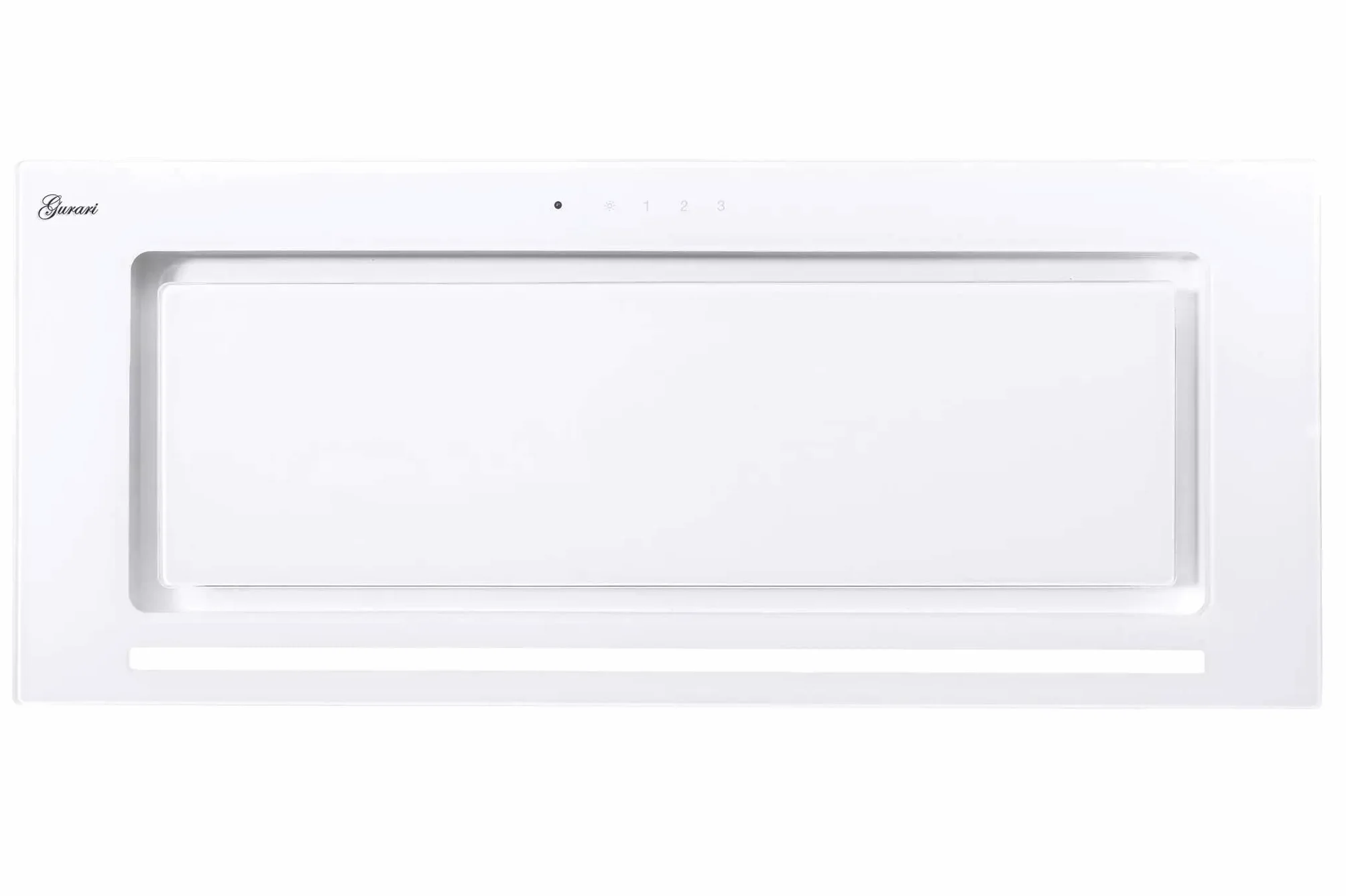 GURARI Campana Extractora 217 WH 90 Pr - Empotrada 90 cm, Blanco, Cristal, 1000 m³/h, Tiras LED, Mando a Distancia