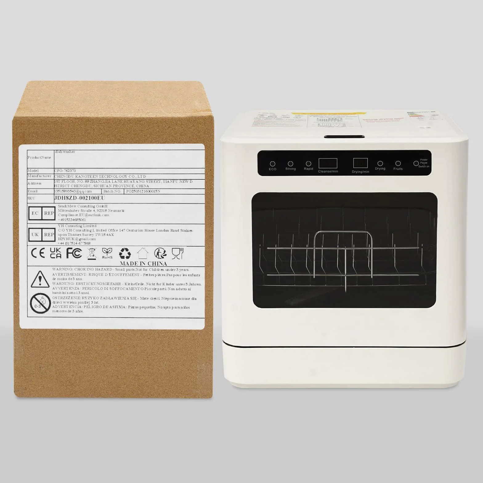 Encimera lavavajillas portátil de 800W, lavavajillas de mesa con 6 programas y tanque de agua de 6L, mini lavavajillas con cubierta semitransparente e indicador LED, perfecto y sencillo para